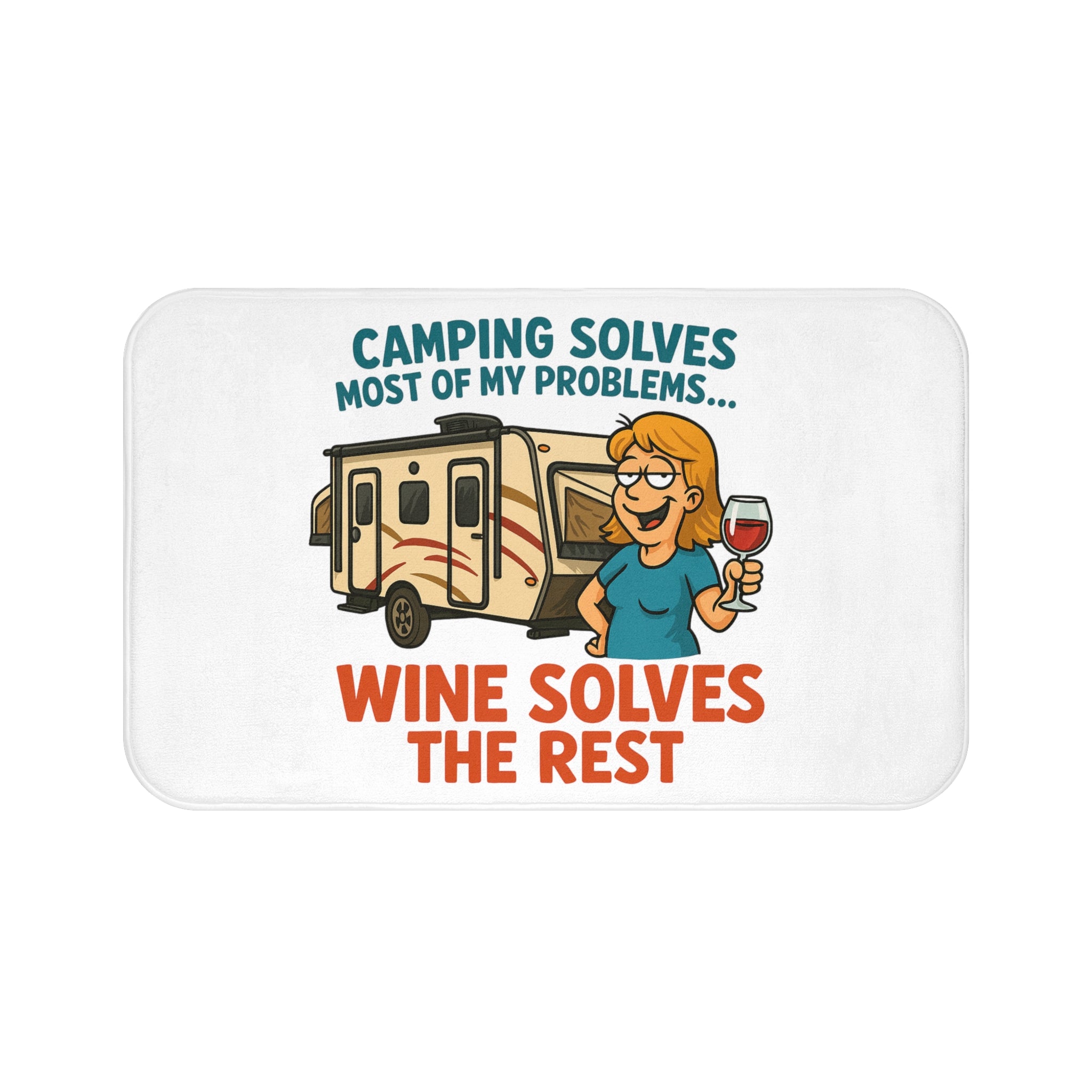 Wine-Themed Bath Mat for Campers, Funny Bath Mat, Camping Accessories, Gift for RV Lovers, Relaxing Home Decor