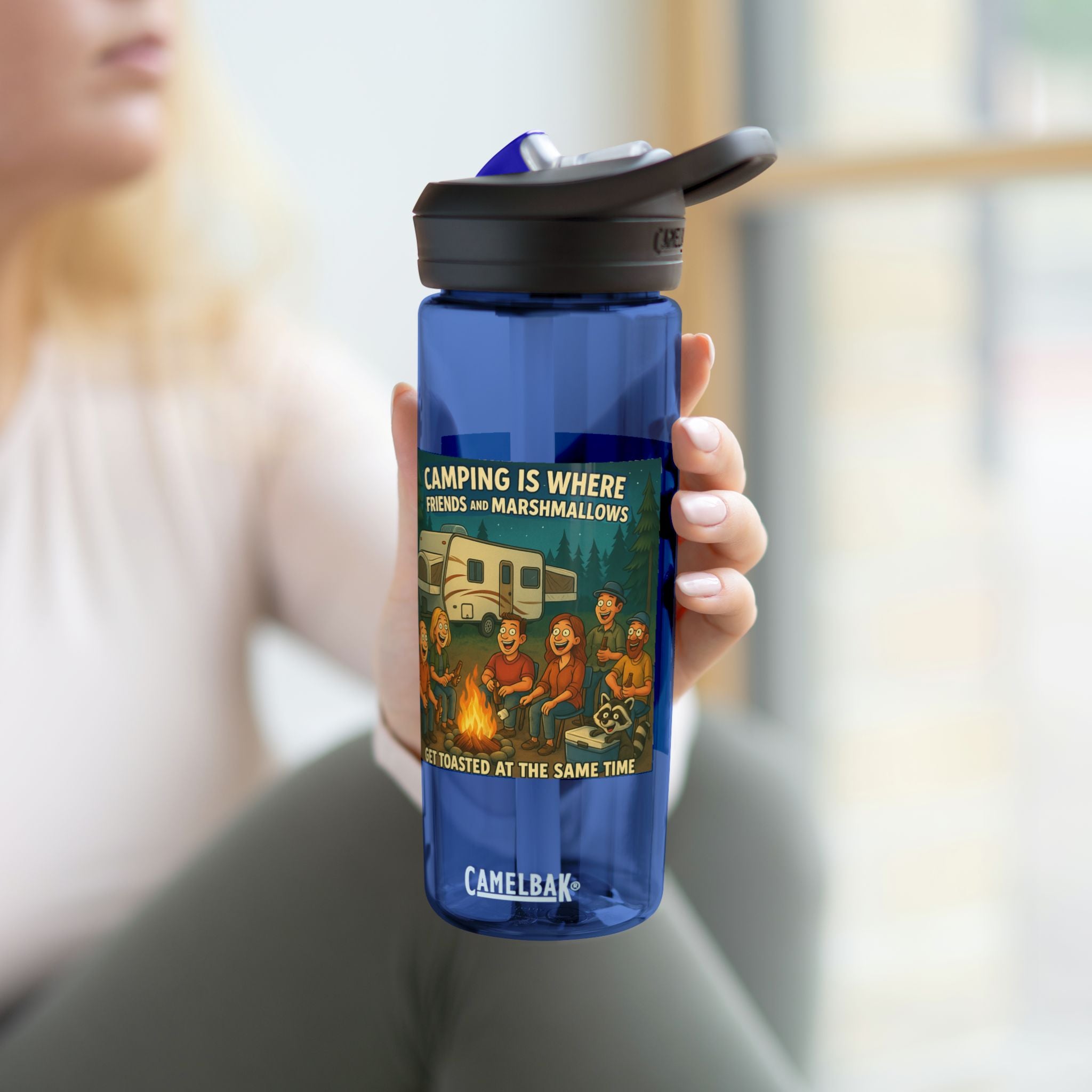Camping Themed Water Bottle - Perfect for Outdoor Adventures, Hydration on the Go, Great for Gifts, Eco-Friendly Sipper