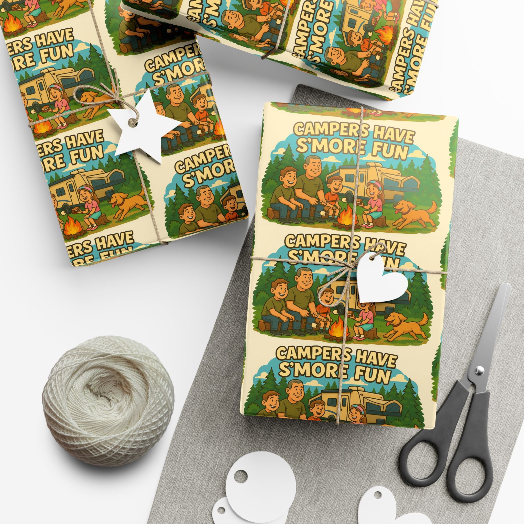 S'mores Camping Gift Wrap Paper