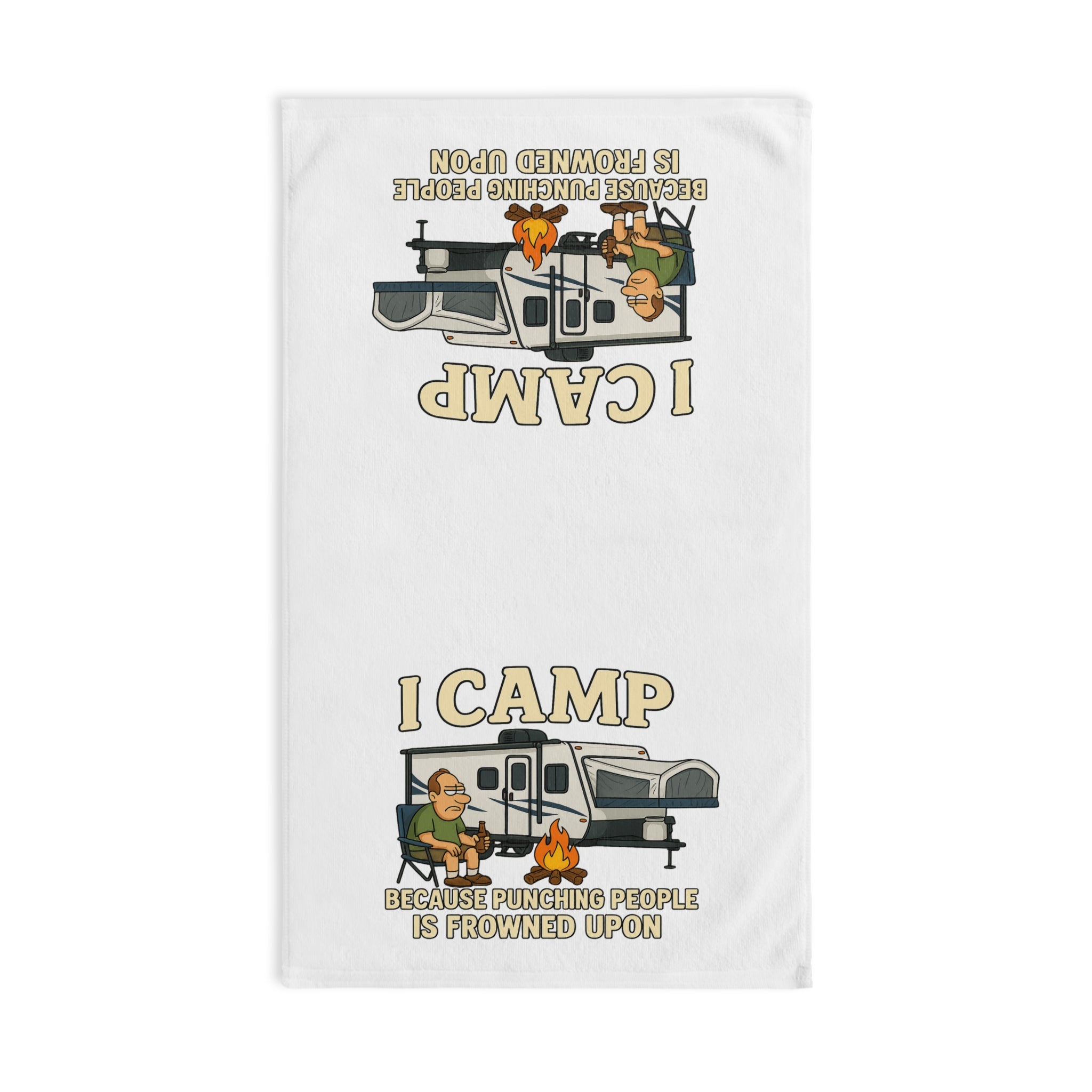 Camping Humor Hand Towel – I Camp Designs, Perfect for Outdoor Enthusiasts