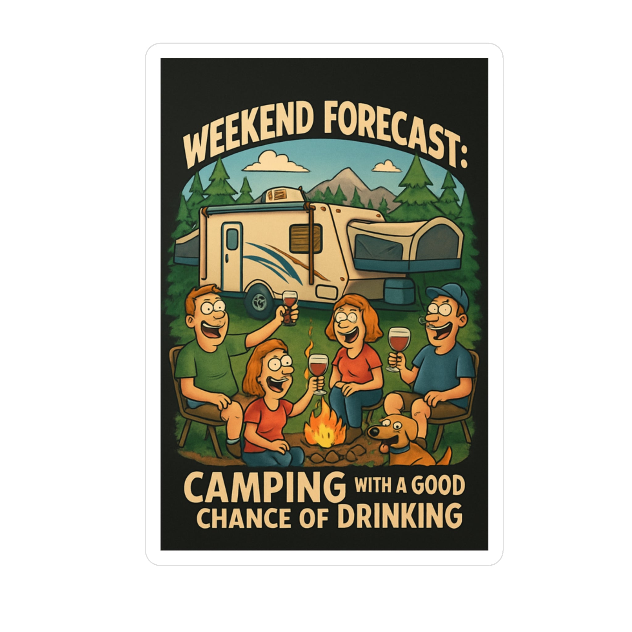 Camping Kiss-Cut Vinyl Decals | Fun Outdoor Stickers, RV Decor, Weekend Adventures, Camping Gifts, Funny Vinyl Art