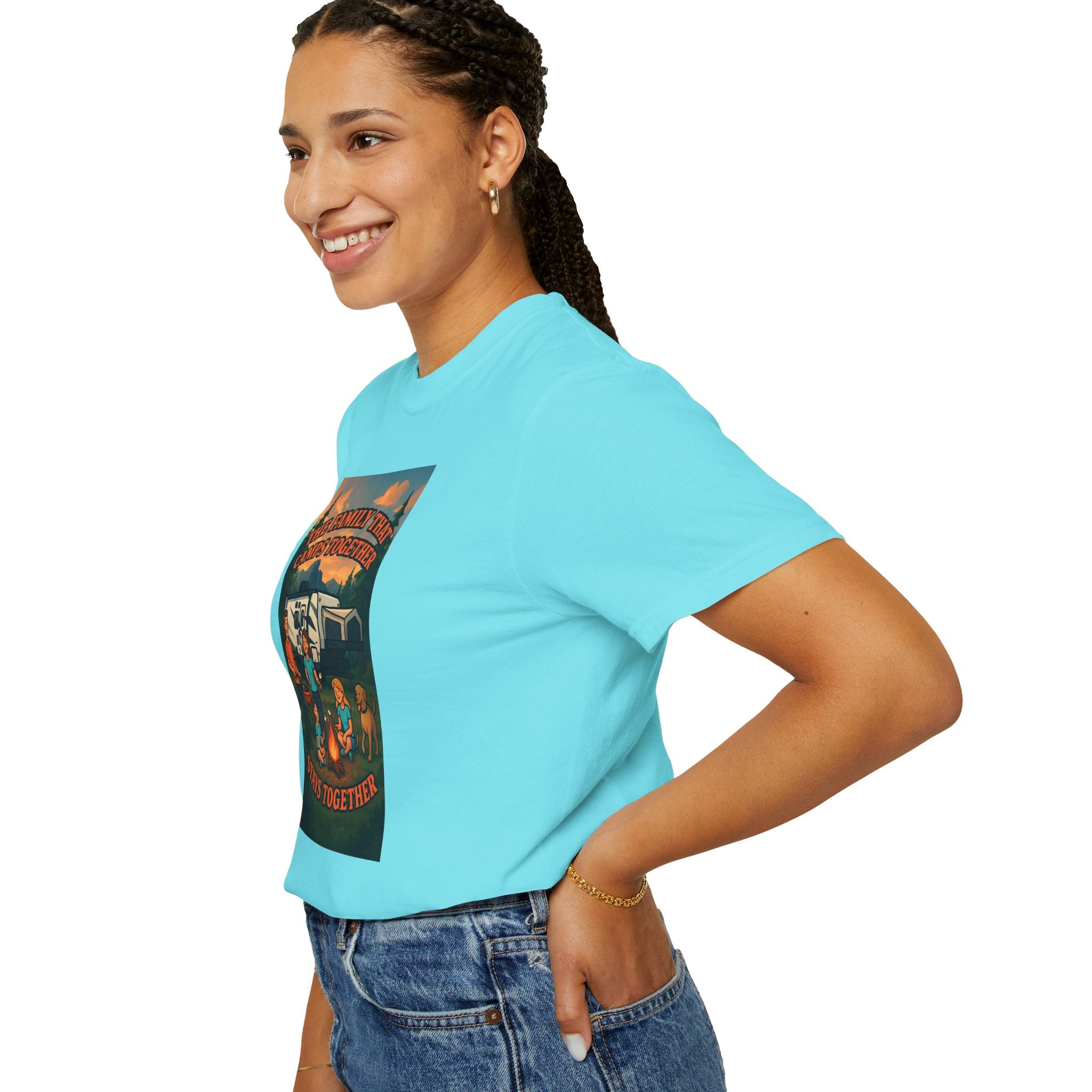 Family Camping T-shirt, Casual Outdoor Tee, Perfect for Family Gatherings, Summer Camp, Gift for Outdoor Lovers, Relaxed Fit Tee