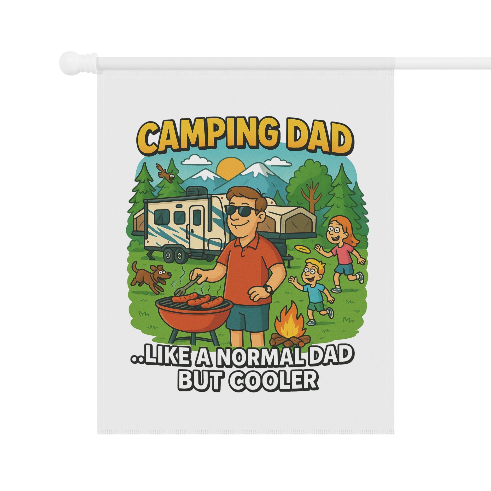 Camping Dad Garden Banner - Fun Outdoor Decor for Father's Day