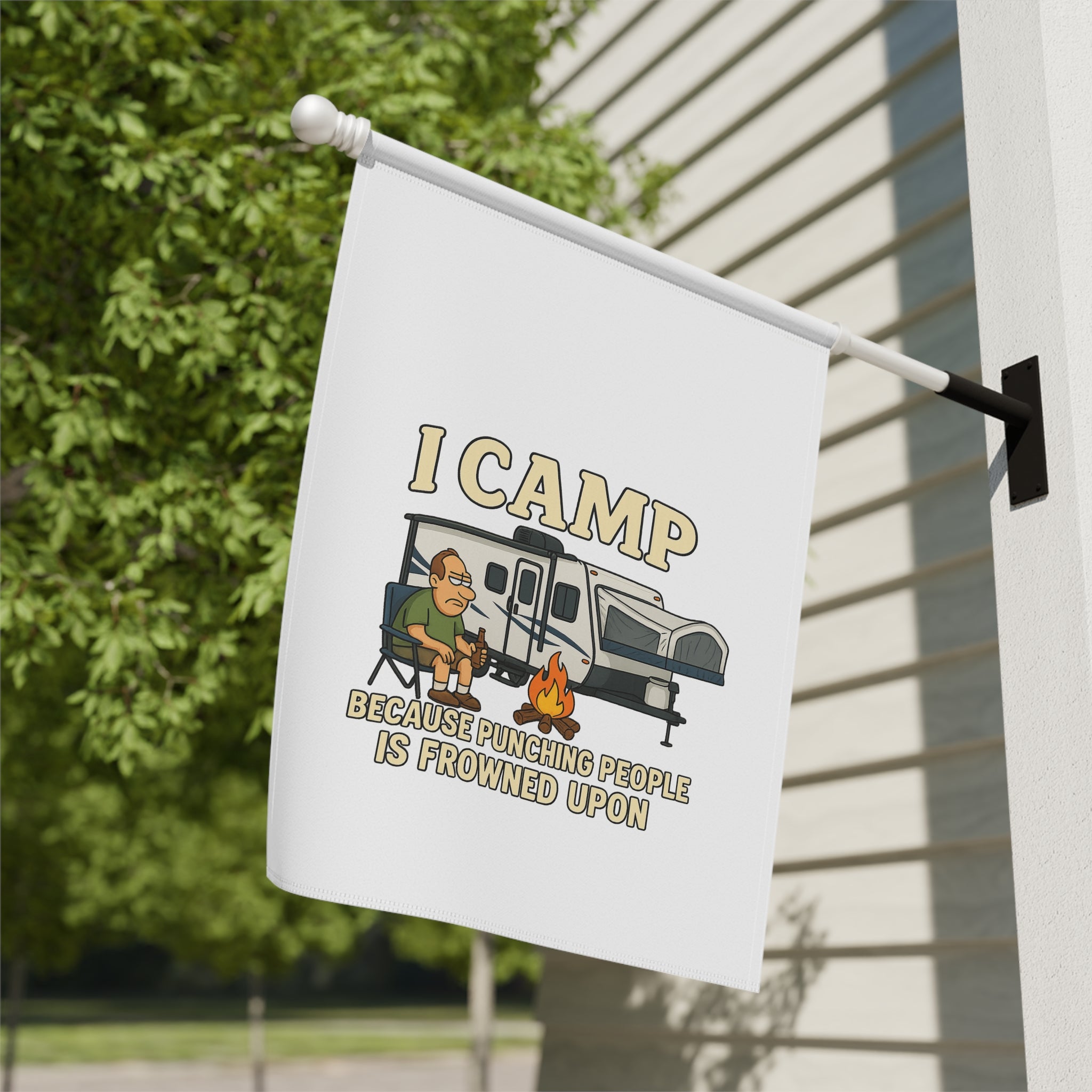 Camping Garden Banner - Humorous Outdoor Decor for Campers