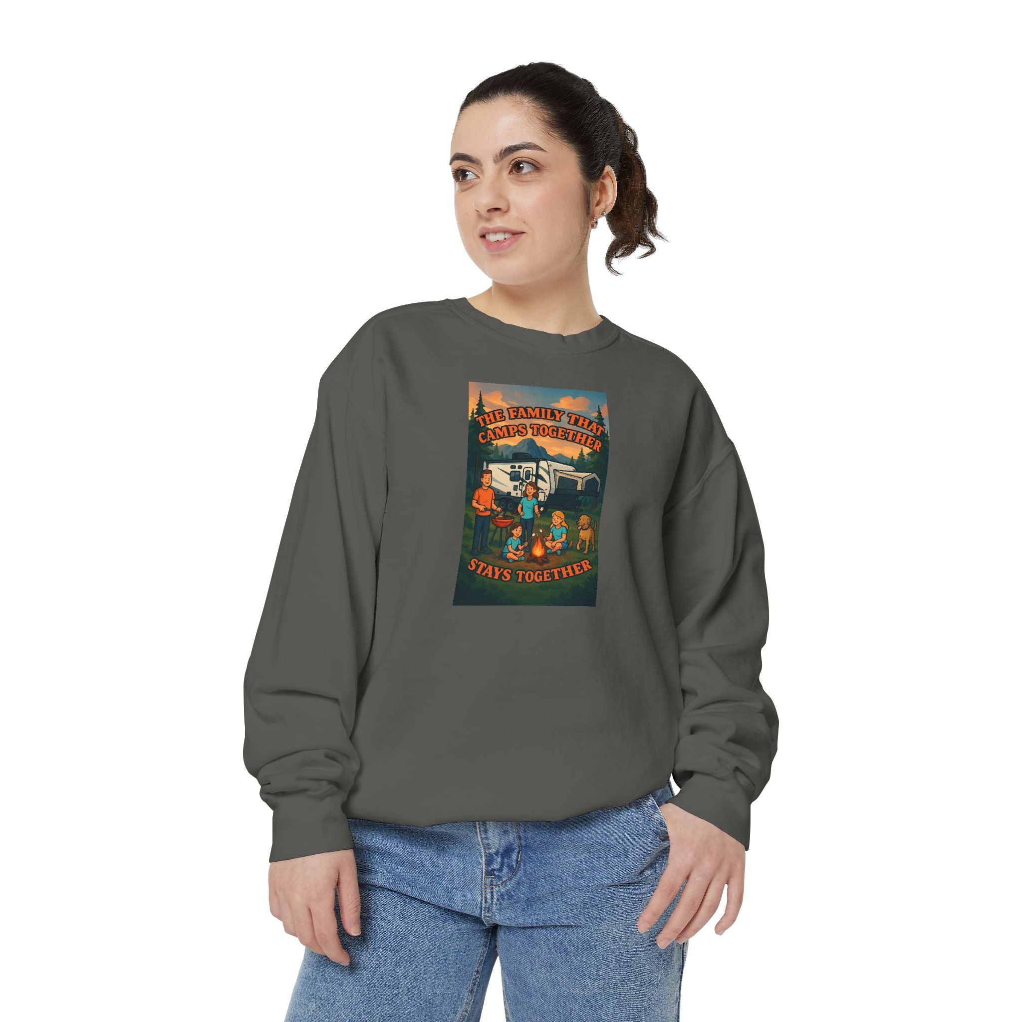 Cozy Unisex Garment-Dyed Sweatshirt with Retro Design, Perfect for Relaxing, Gift for Friends, Casual Wear, Fall Fashion, Warm Layer