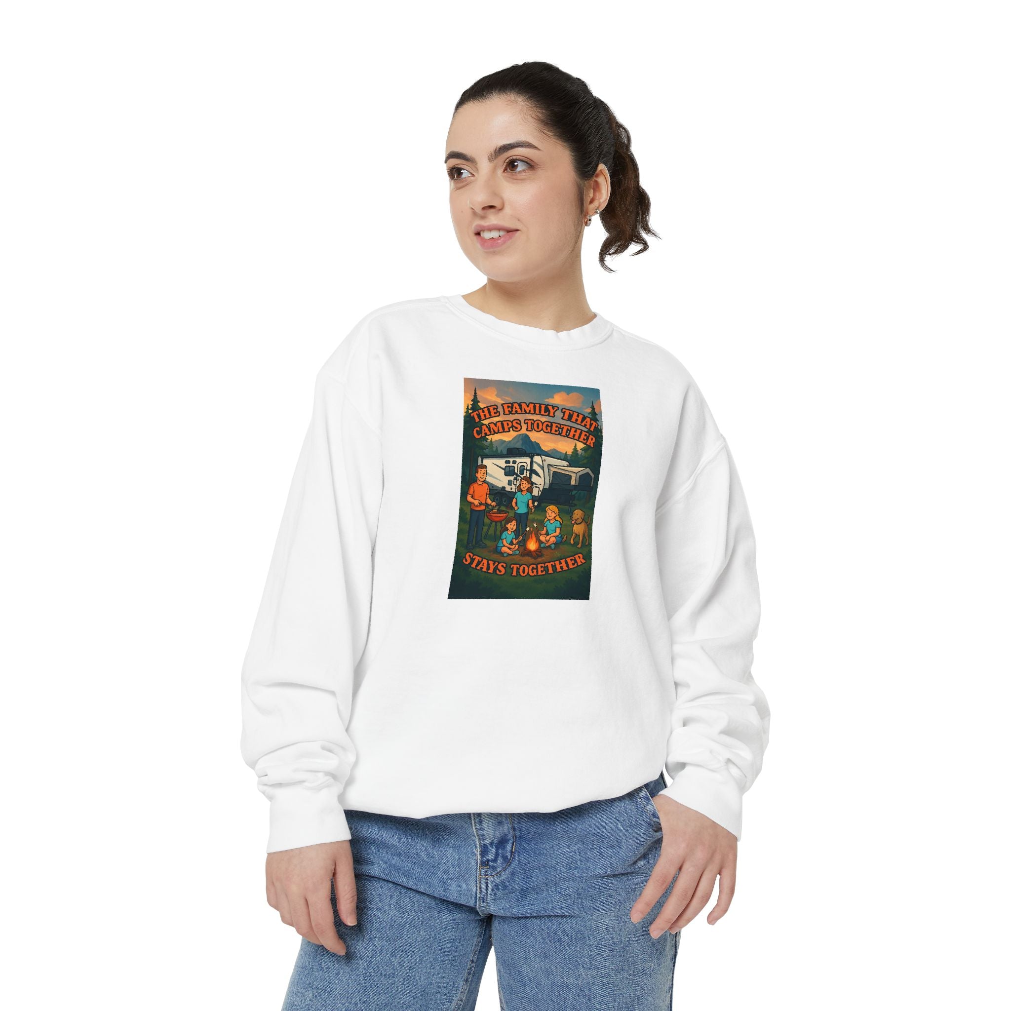 Cozy Unisex Garment-Dyed Sweatshirt with Retro Design, Perfect for Relaxing, Gift for Friends, Casual Wear, Fall Fashion, Warm Layer