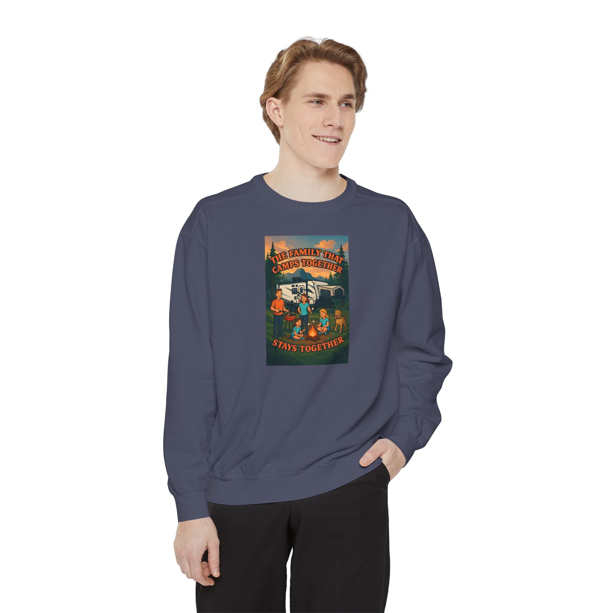 Cozy Unisex Garment-Dyed Sweatshirt with Retro Design, Perfect for Relaxing, Gift for Friends, Casual Wear, Fall Fashion, Warm Layer