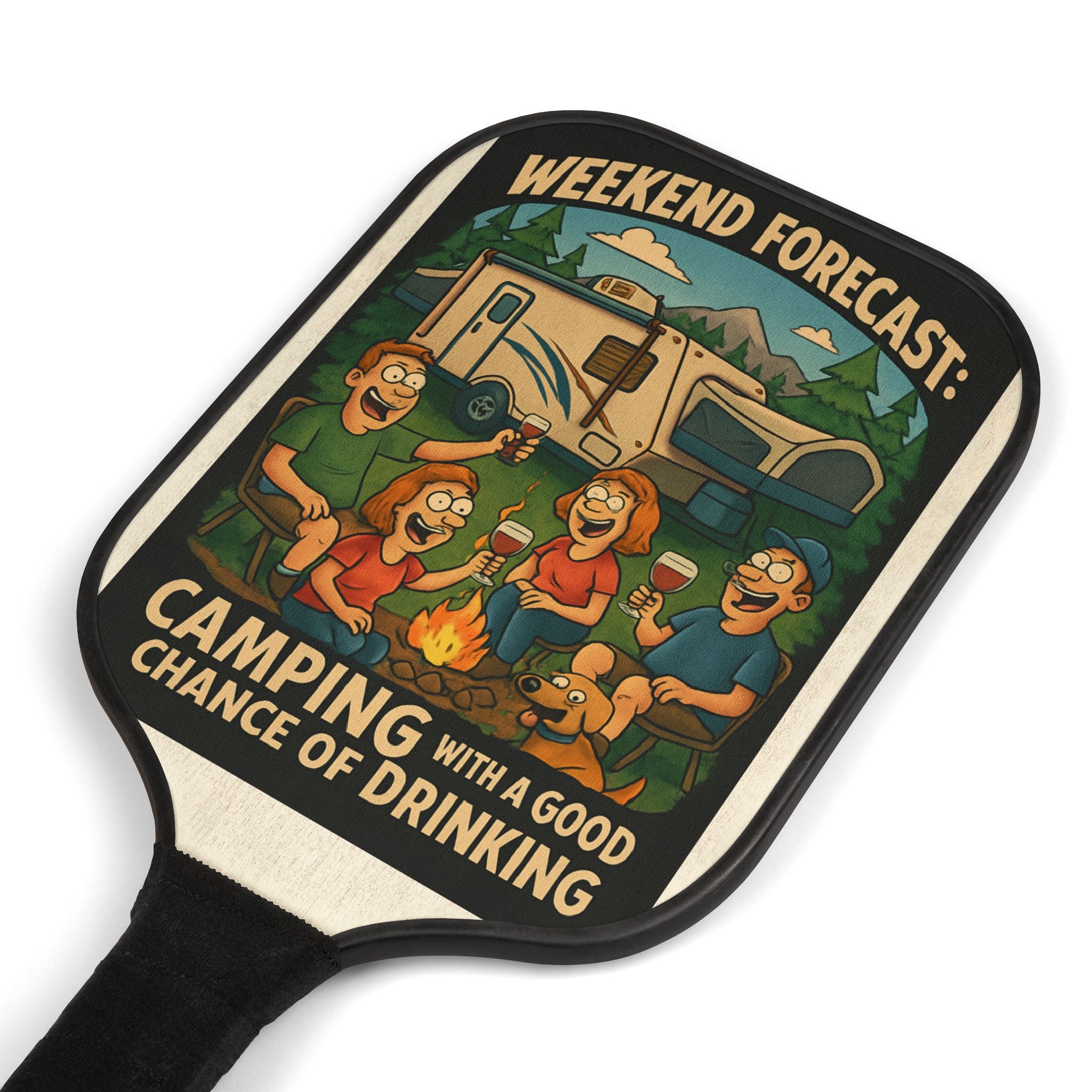 Playful Pickleball Paddle Set: Weekend Forecast Camping Vibe, Fun Outdoor Game Gift, Sports Lovers, Adventure, Picnic, Family Gatherings