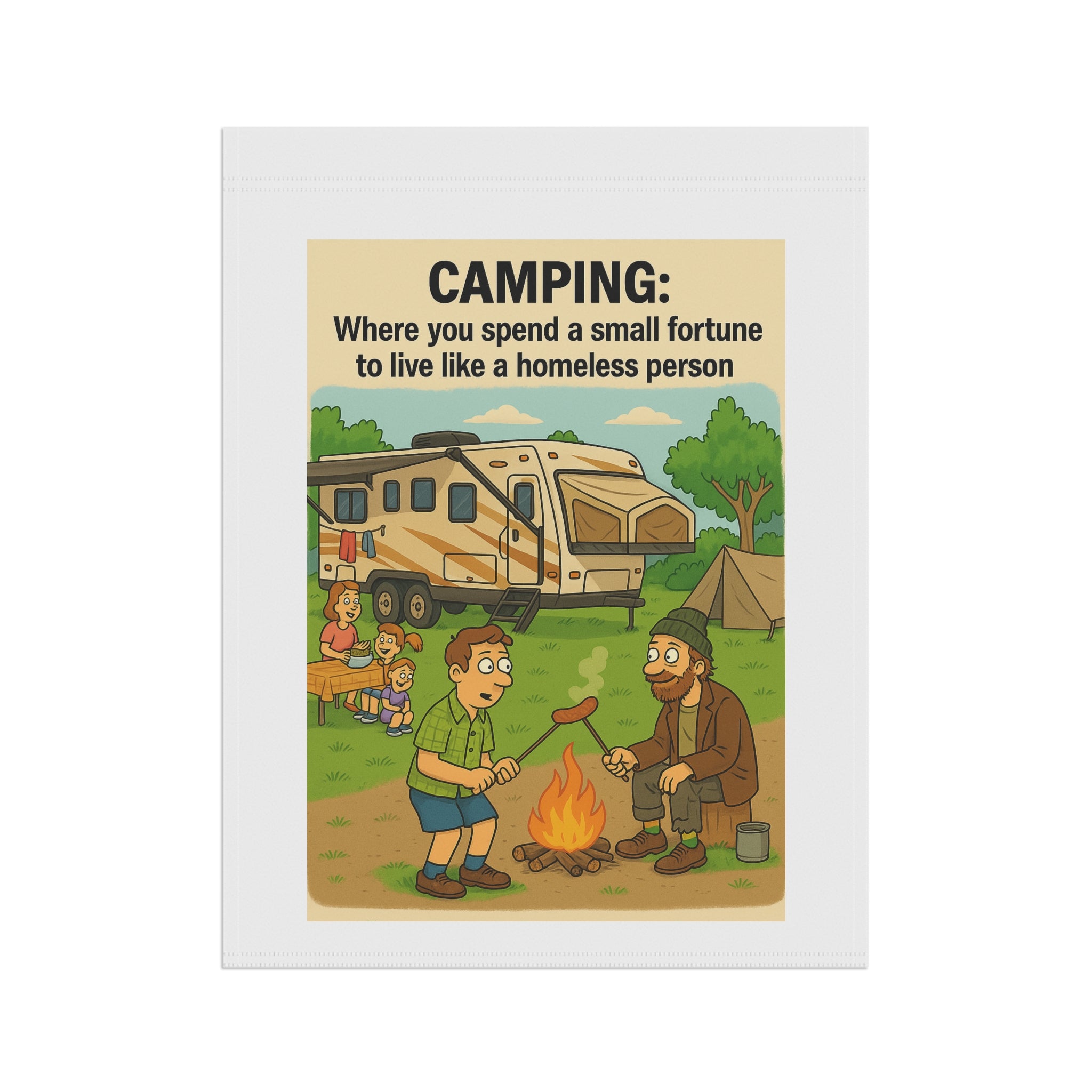 Camping Garden Banner, Outdoor Decor, Funny Garden Flag, Home and Garden Sign, Camping Gift, RV Decoration