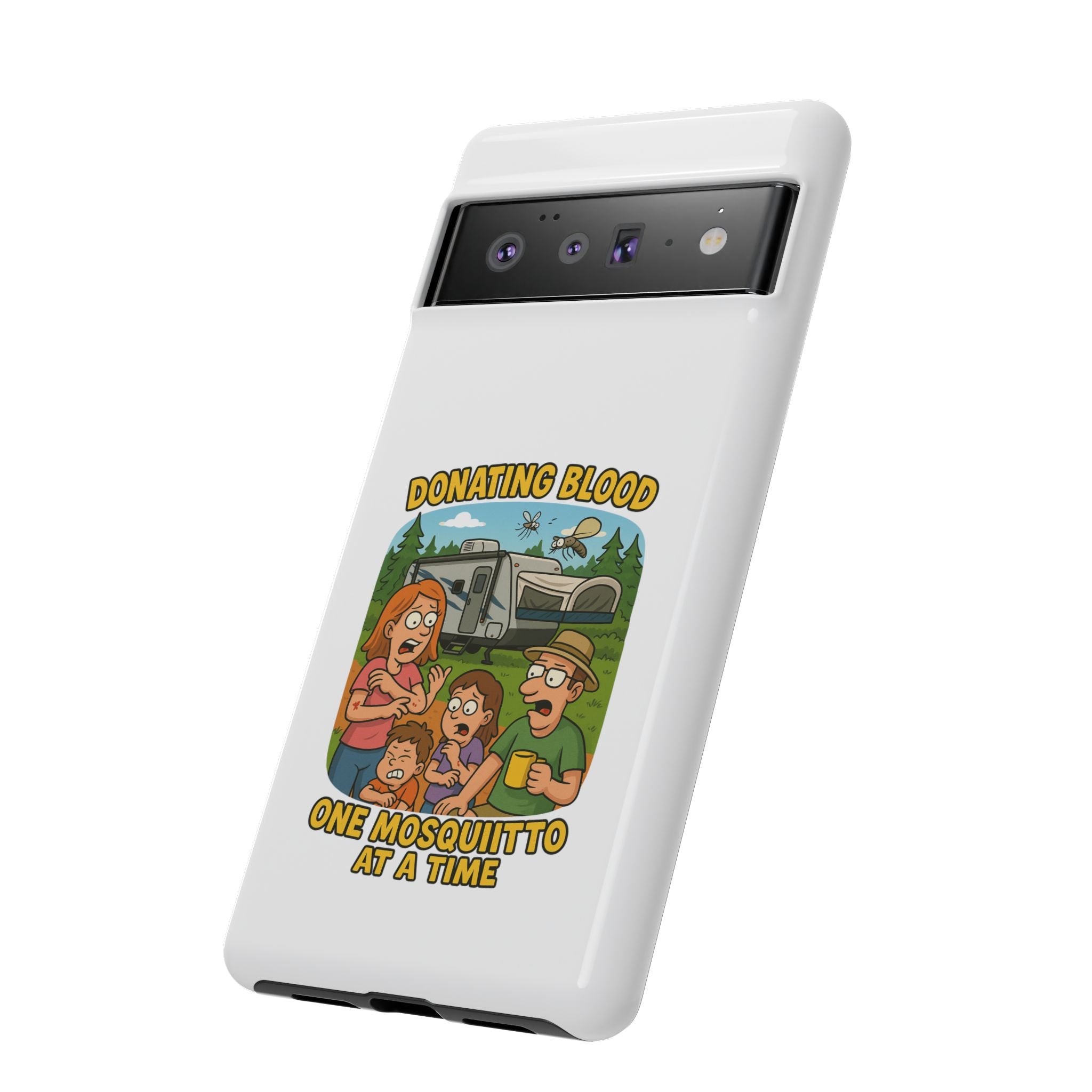 Humorous Phone Case - Donating Blood Mosquito Design, Funny Gift for Nurses, Outdoor Lovers, Eco-Friendly Gift, Summer Fun