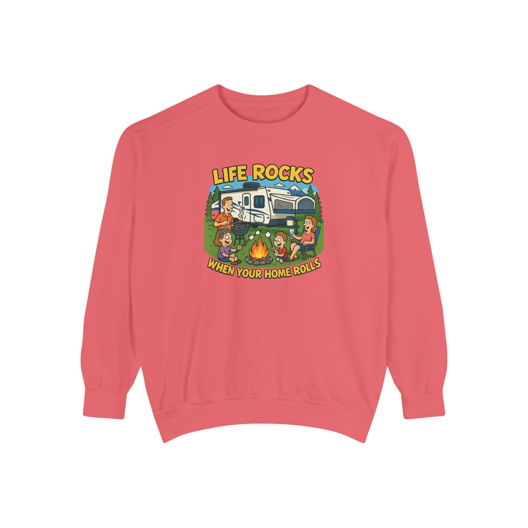 Retro Camping Sweatshirt, Life Rocks Sweater, Unisex Sweatshirt, Vintage RV Sweatshirt, Cozy Outdoor Apparel, Gift for Campers