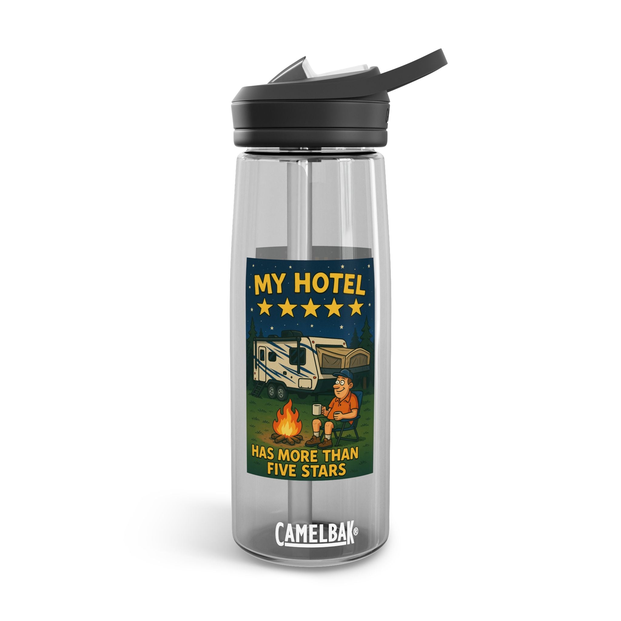 Camping Water Bottle with Inspirational Camping Quote, 20oz|25oz Camp Flask, Outdoor Gear, Travel Mug, Hiking Bottle, Adventure Gift