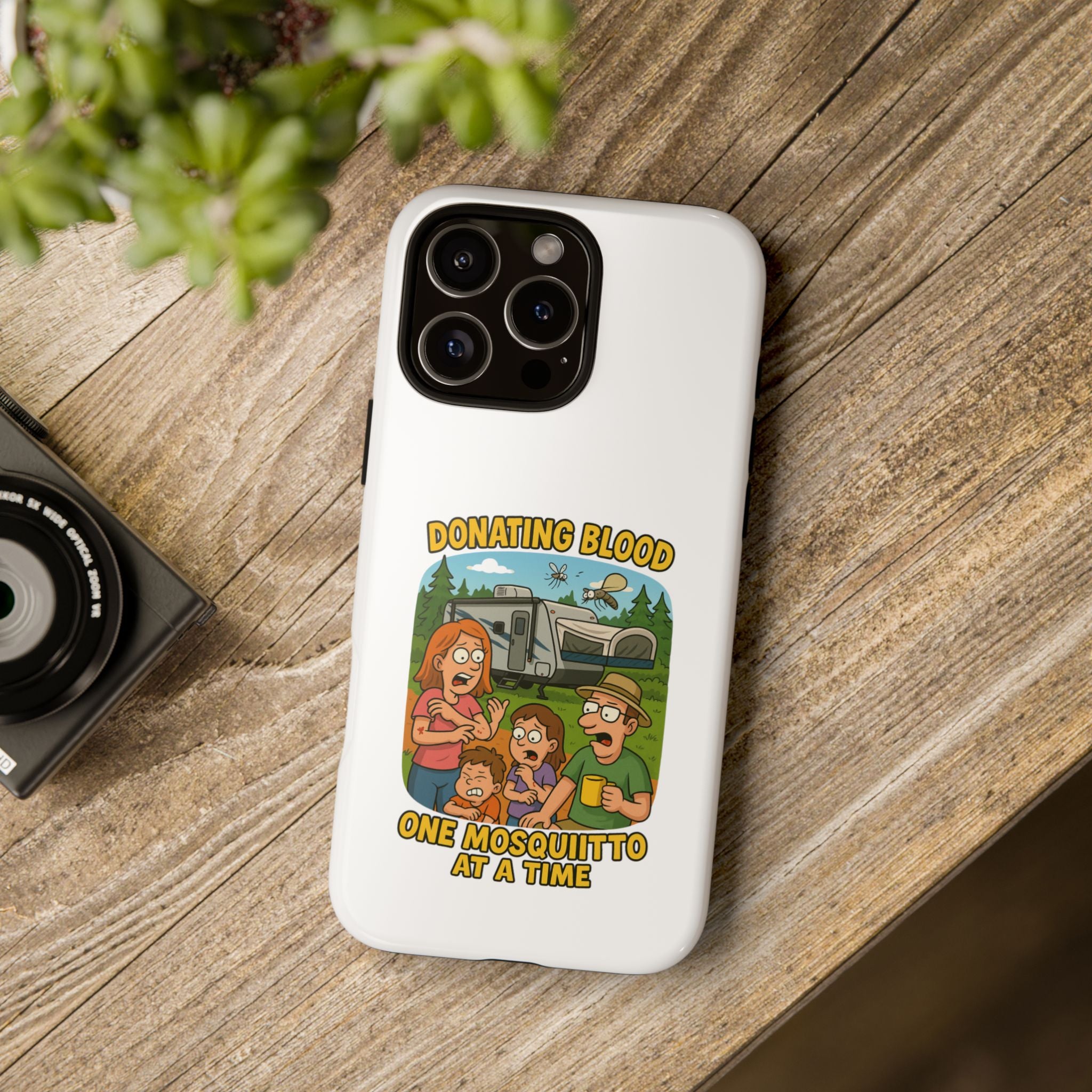Humorous Phone Case - Donating Blood Mosquito Design, Funny Gift for Nurses, Outdoor Lovers, Eco-Friendly Gift, Summer Fun