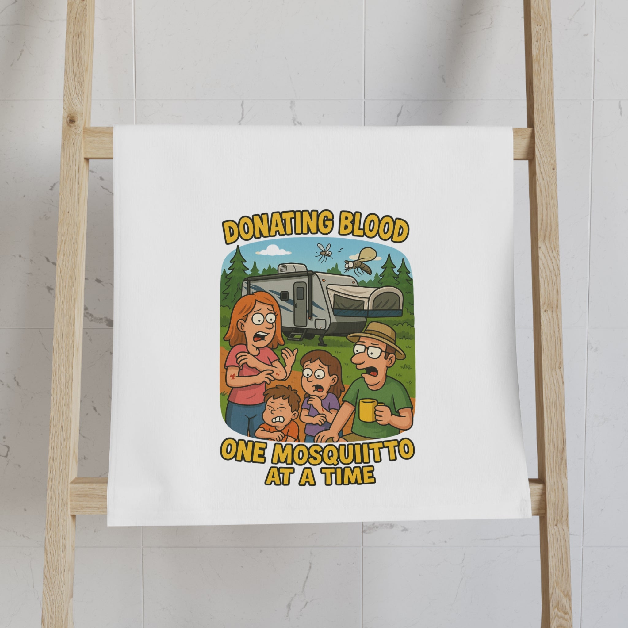 Funny Donating Blood Design Hand Towel, Perfect for Healthcare Workers, Gift for Donors, Quirky Kitchen Decor, Unique Home Accessory