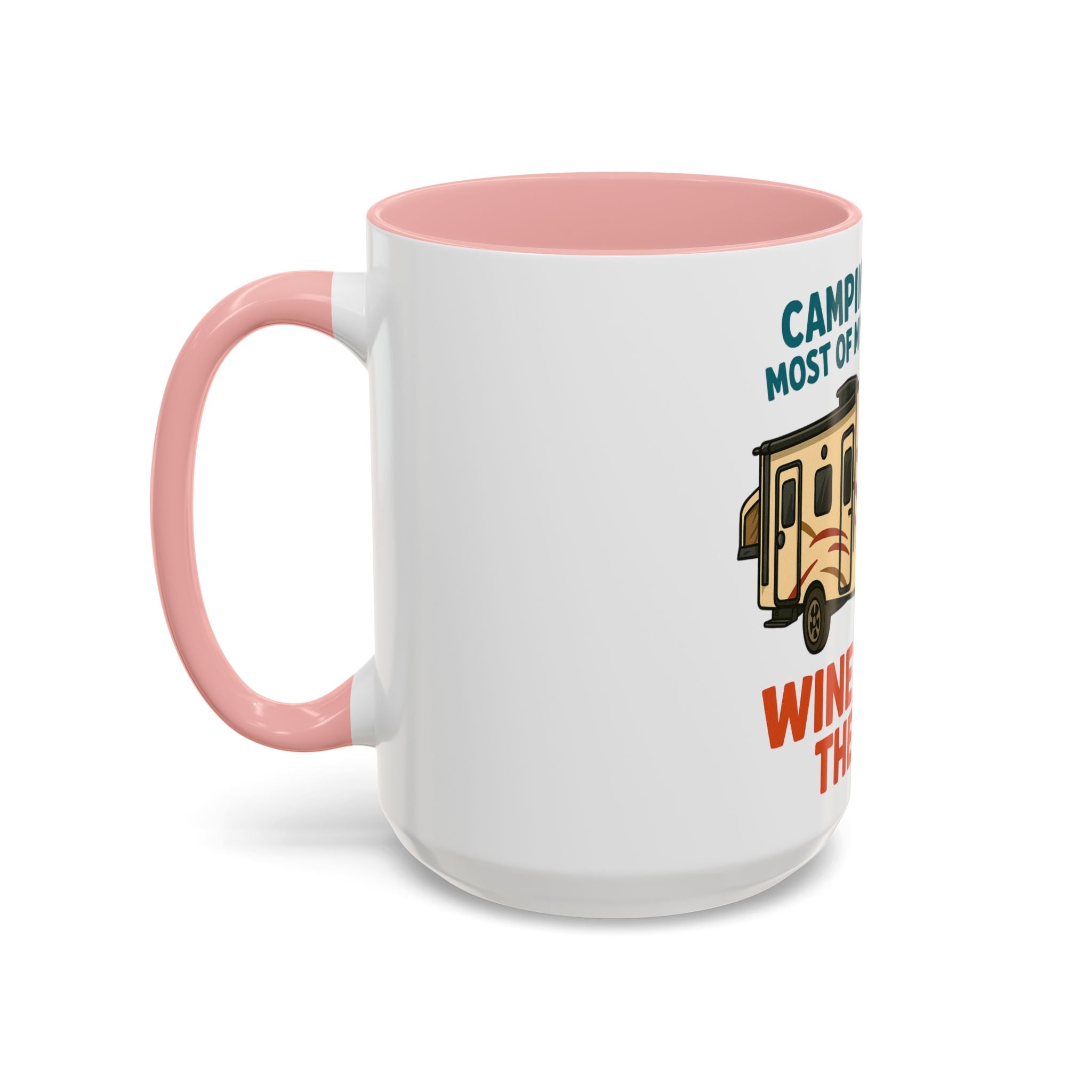 Camping Coffee Mug - Wine Solves the Rest - Fun Camper Mug for Nature Lovers, Gift for Adventurers, Travel Mug, Coffee Lover's Gift
