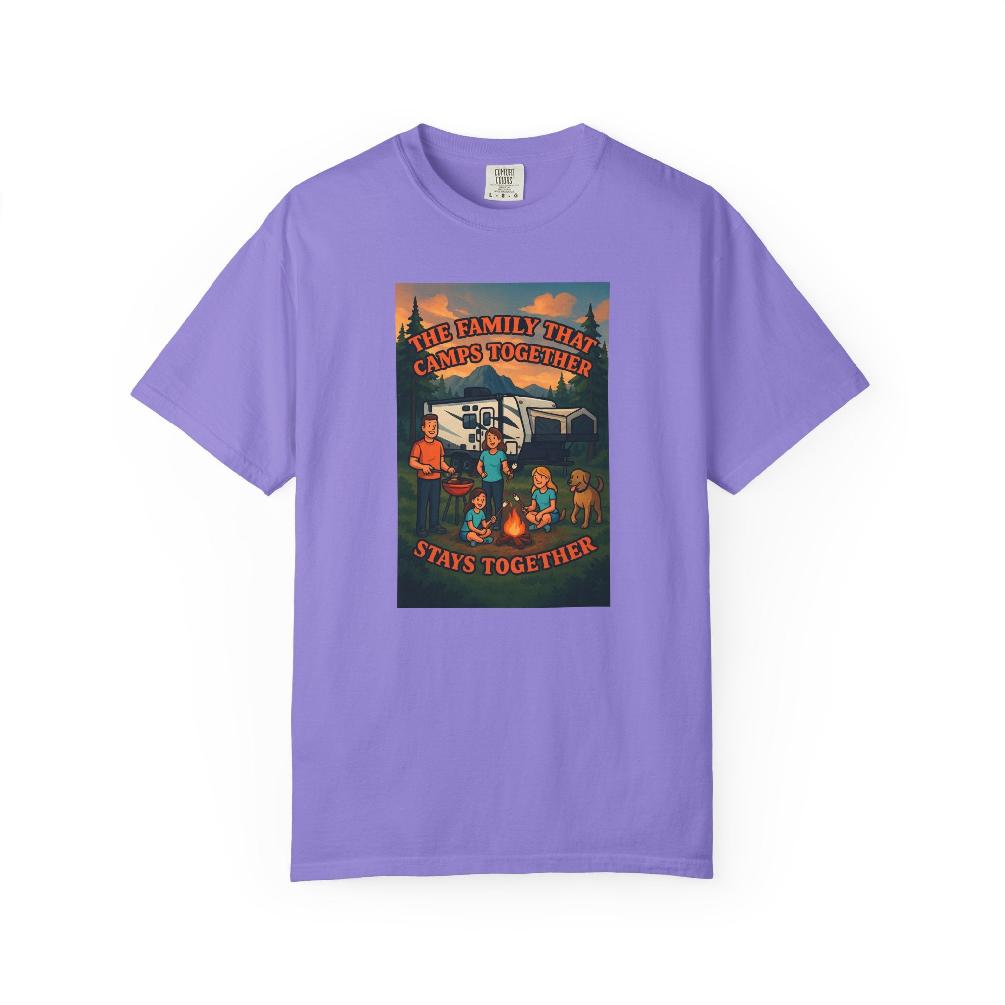 Family Camping T-shirt, Casual Outdoor Tee, Perfect for Family Gatherings, Summer Camp, Gift for Outdoor Lovers, Relaxed Fit Tee
