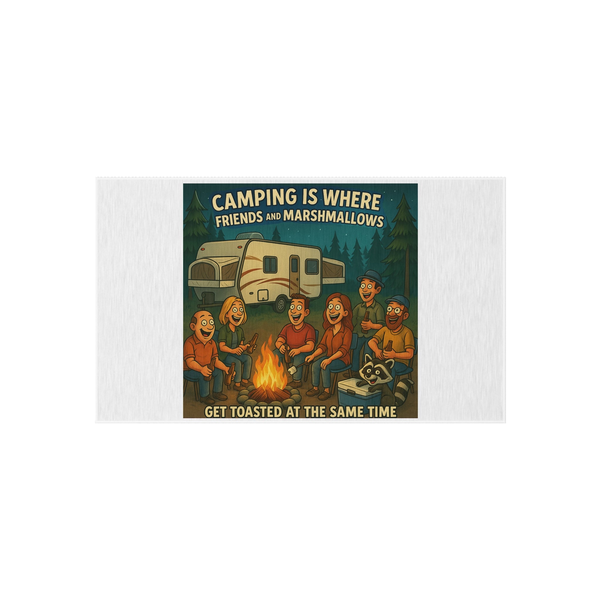 Camping Outdoor Rug, Fun Outdoor Decor, Cozy Patio Mat, Ideal for Camping, BBQs, Ahead of Summer Adventures