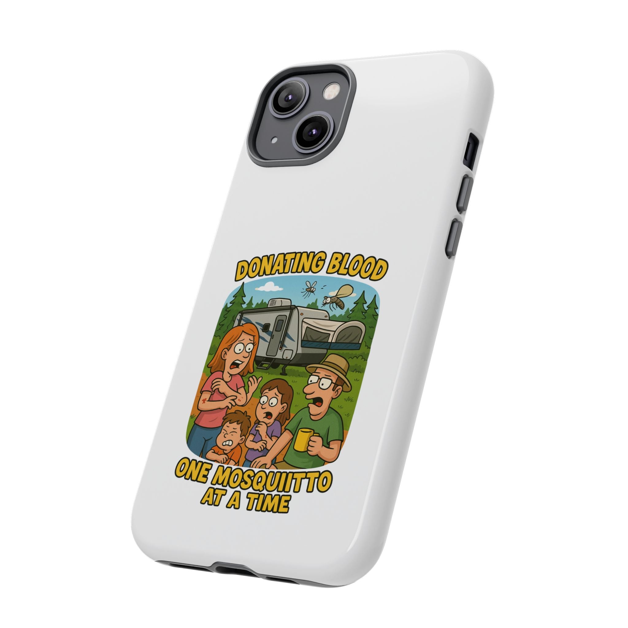 Humorous Phone Case - Donating Blood Mosquito Design, Funny Gift for Nurses, Outdoor Lovers, Eco-Friendly Gift, Summer Fun