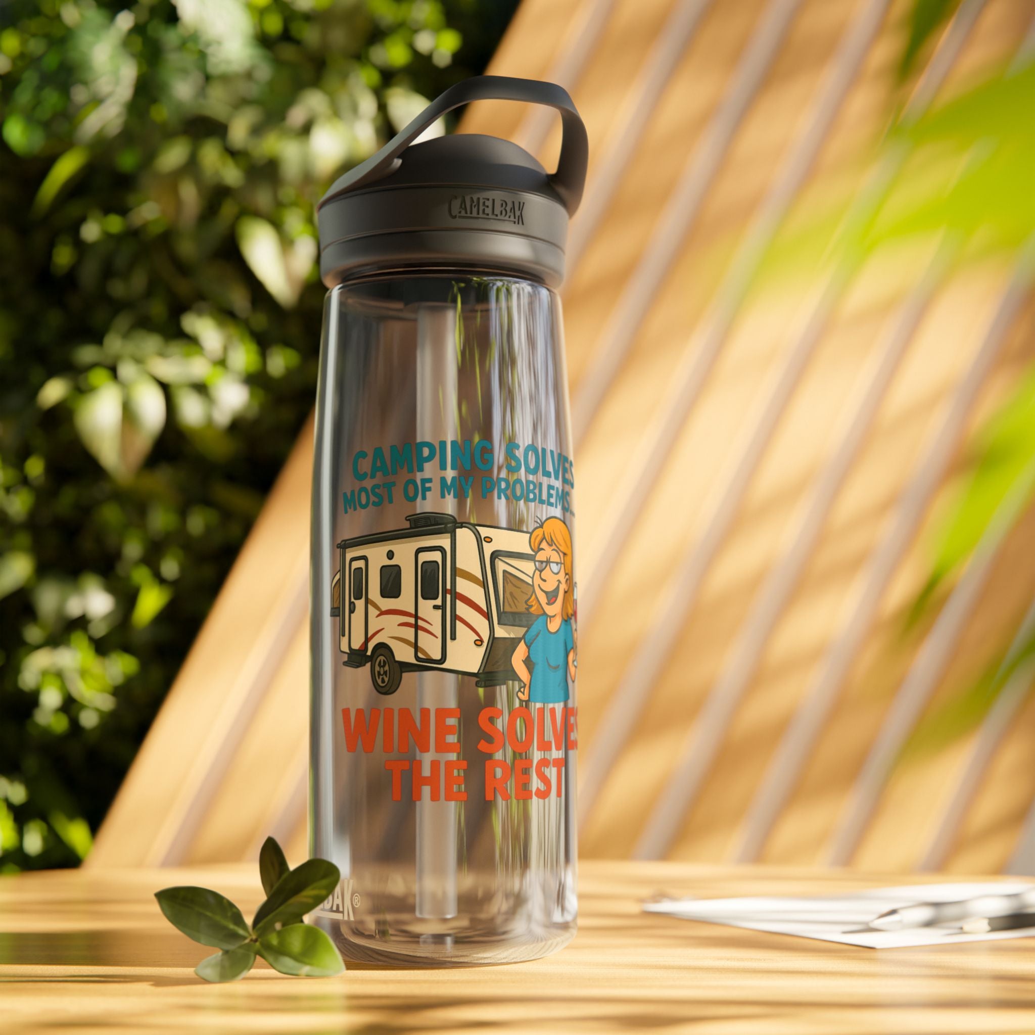 Camping Water Bottle with Fun Quote | Travel Mug, Outdoor Gear, Gift for Campers, Hydration Bottle, Adventure Accessory