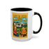 Life is fine with camping and wine Hybrid Camper Coffee Mug (11, 15oz)