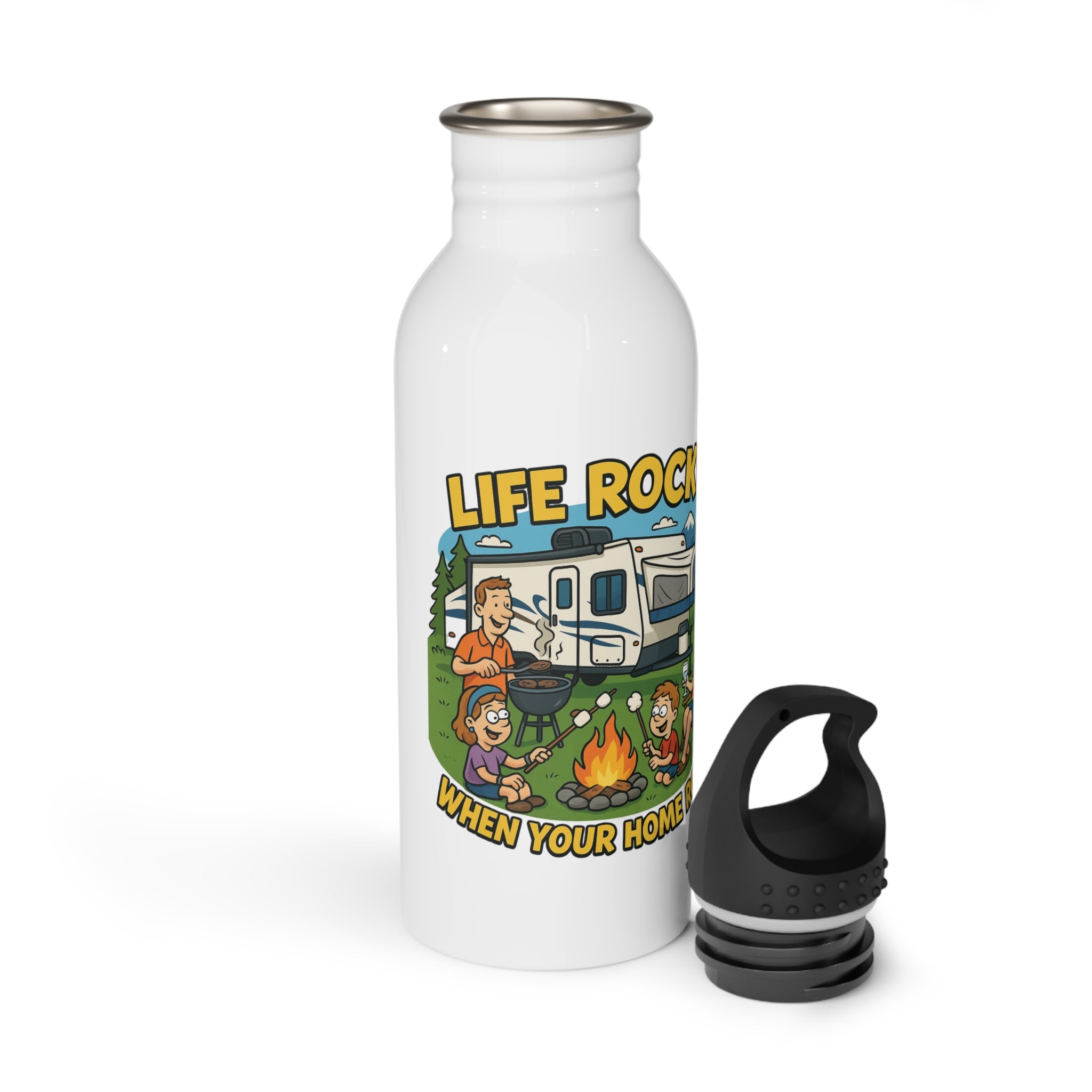 Adventure Spirit Stainless Steel Water Bottle | RV Life, Camping Gear, Traveler Gift, Outdoor Fun, Hydration Companion