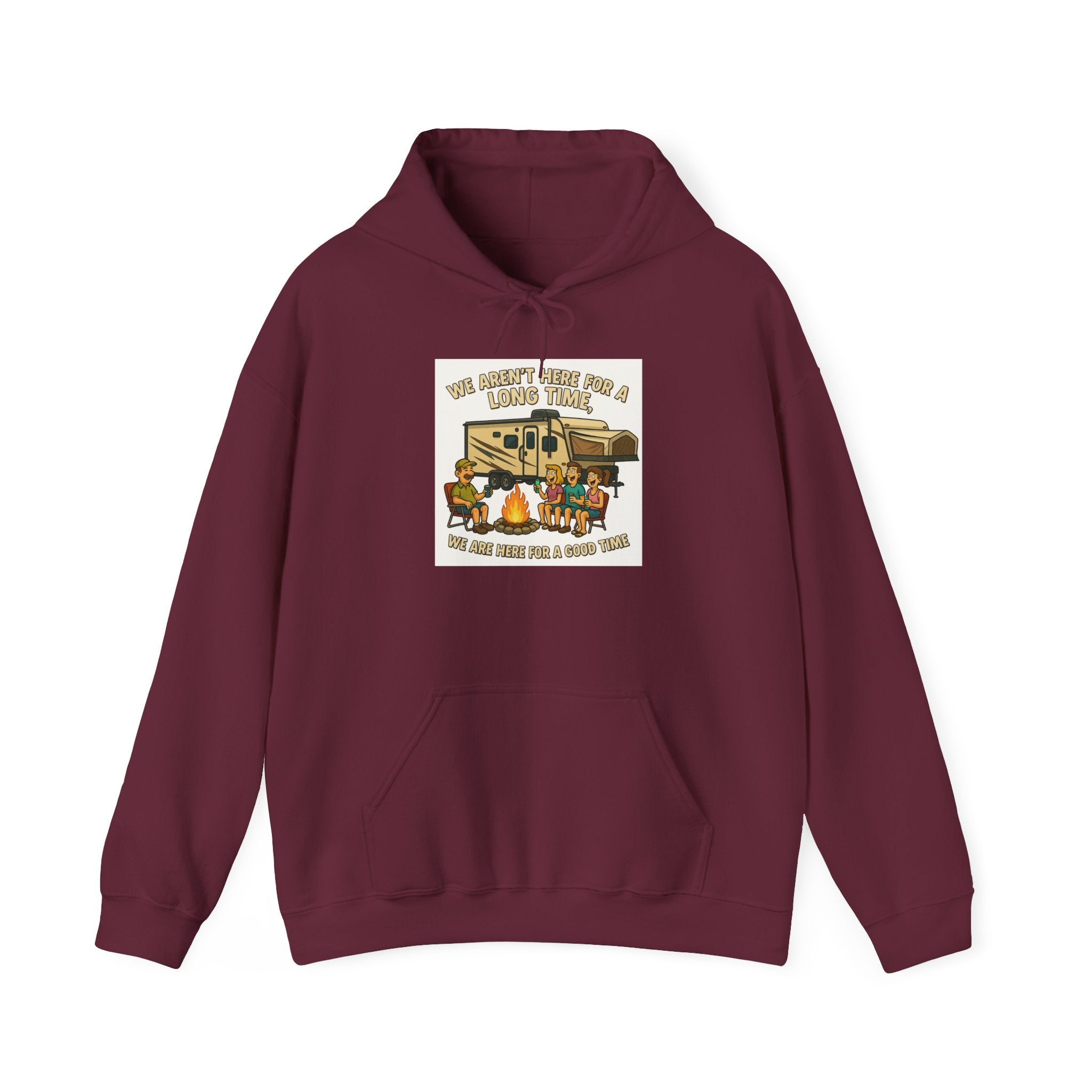 Adventure Awaits Graphic Hoodie - We aren't here for a long time, we are here for a good time