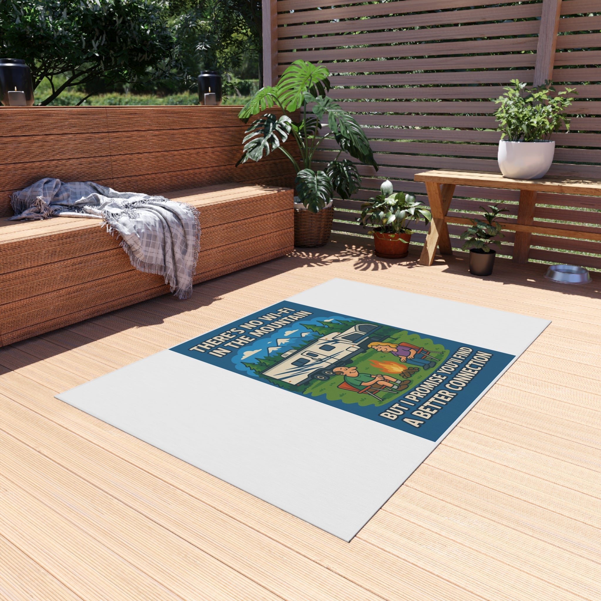 Mountain Connection Outdoor Rug - Camping Decor, Boho Rug, RV Accessories, Gift for Nature Lovers, Patio Decor