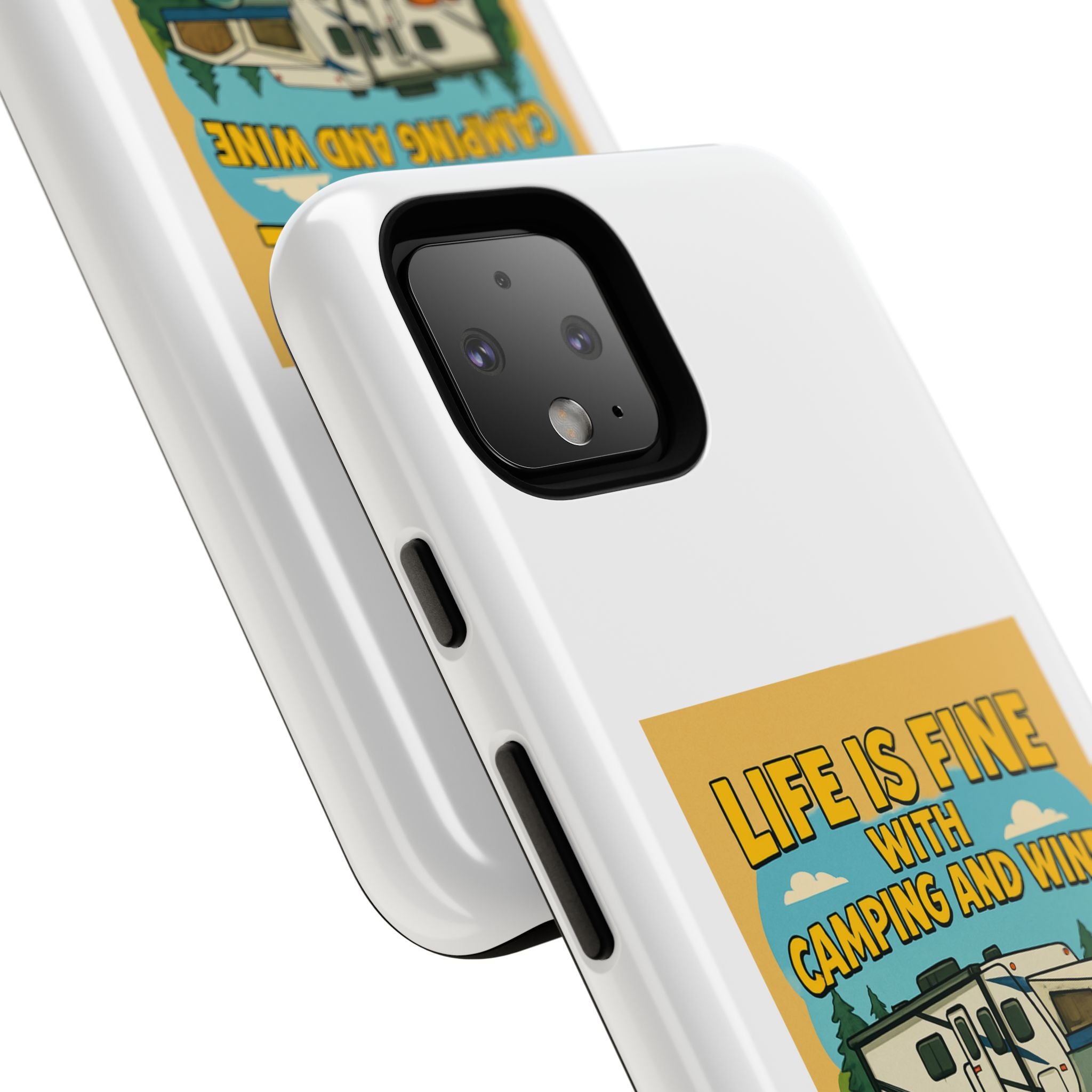 Camping & Wine Phone Case, Outdoor Adventure Accessory, Fun Gift for Campers, Summer Travel Essential, RV Lover Present