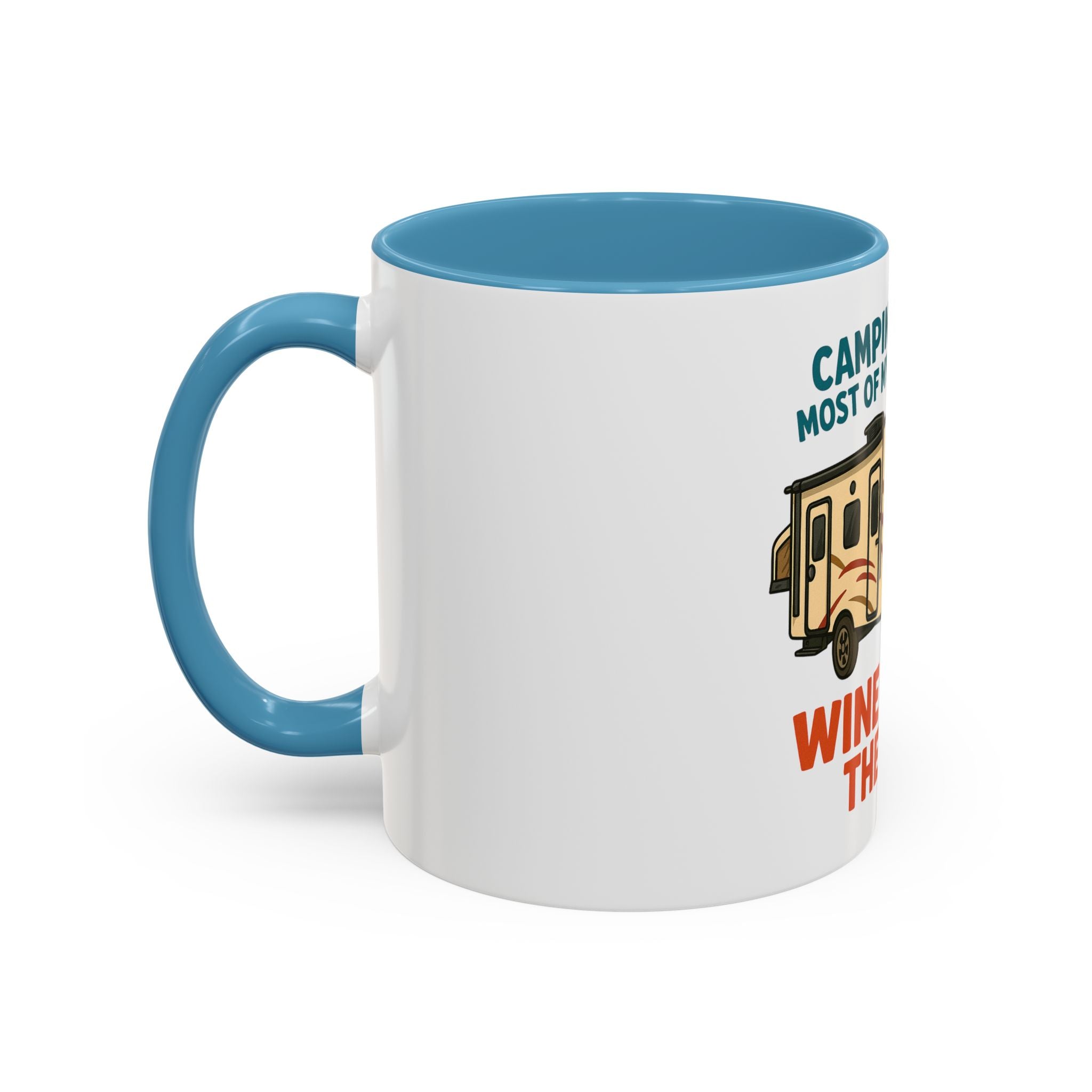 Camping Coffee Mug - Wine Solves the Rest - Fun Camper Mug for Nature Lovers, Gift for Adventurers, Travel Mug, Coffee Lover's Gift