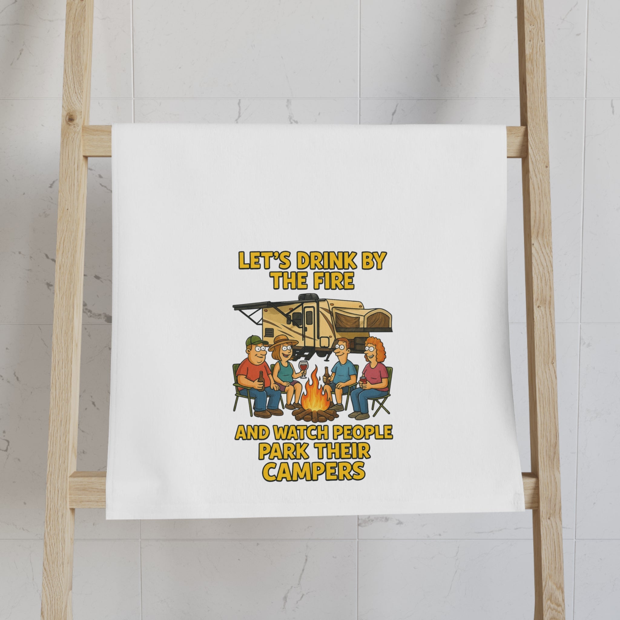 Campfire Fun Hand Towel - Perfect for Campers, Outdoor Parties, Barbecues, Cozy Gatherings, and Summer Celebrations