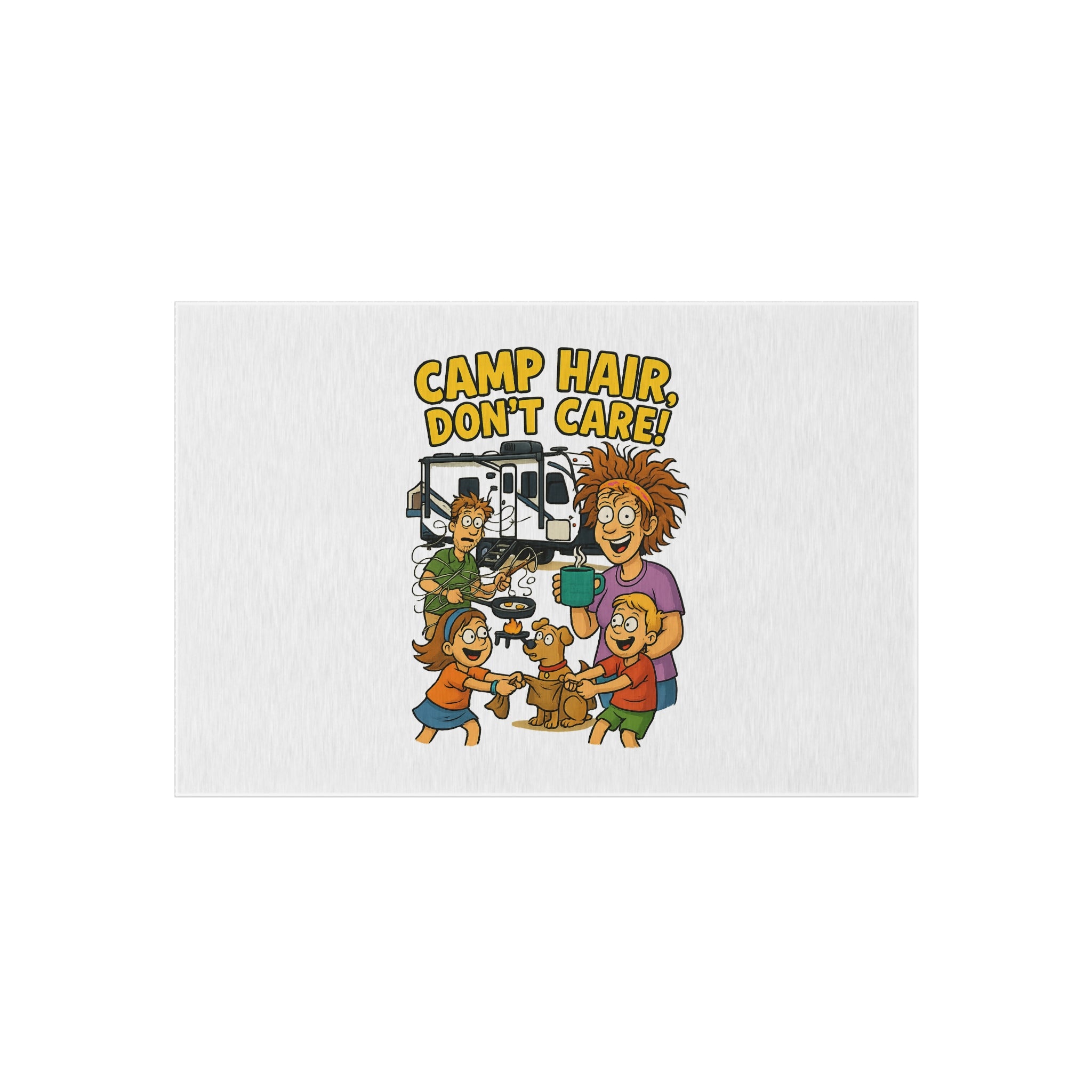 Camp-Themed Outdoor Rug - Perfect for Camping, RV Trips, Beach Days, Front Porch Decor, and Family Gatherings