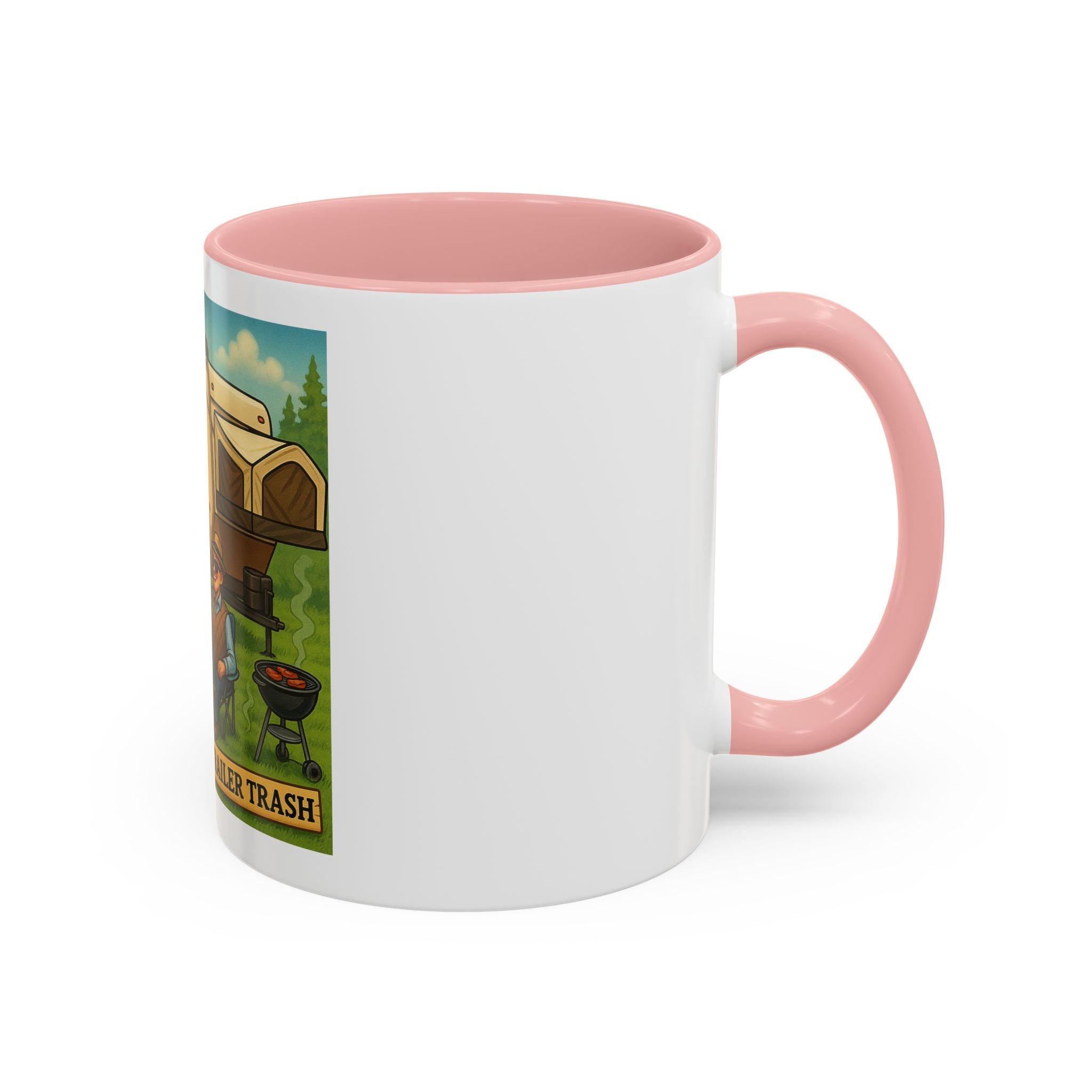 High Class Trailer Trash Coffee Mug - Fun Campfire Ceramic Tea Cup