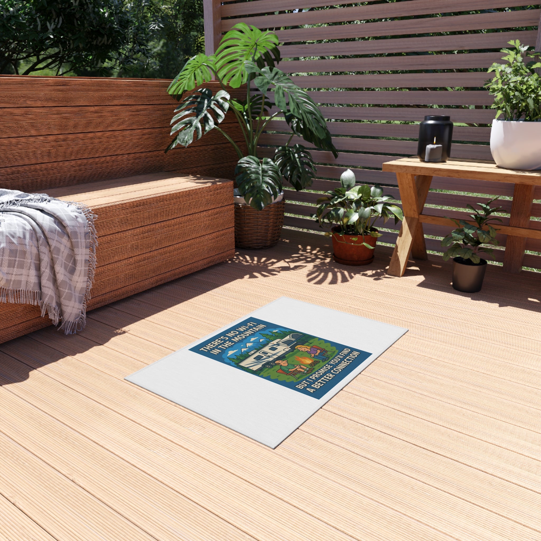 Mountain Connection Outdoor Rug - Camping Decor, Boho Rug, RV Accessories, Gift for Nature Lovers, Patio Decor