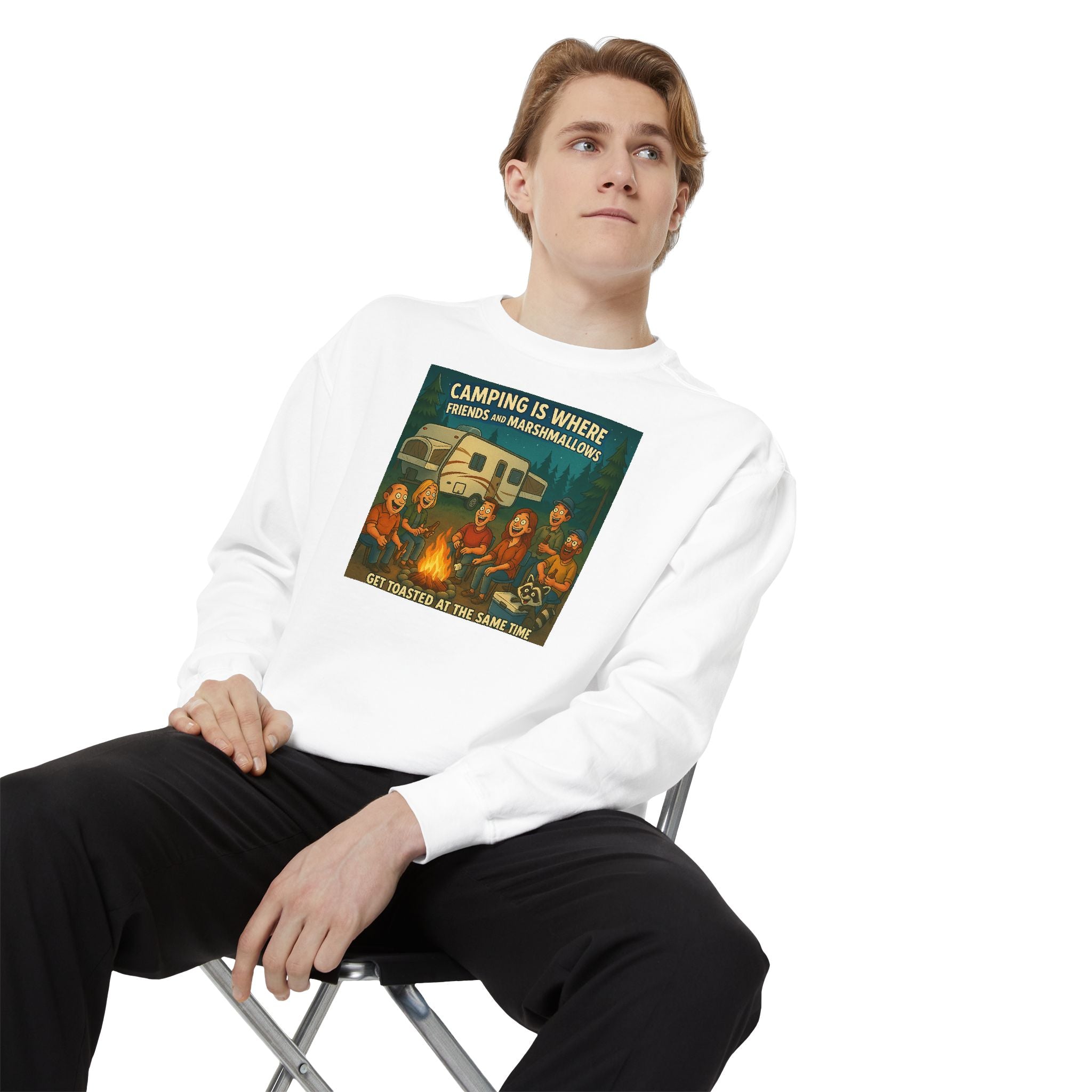 Camping Vibes Sweatshirt, Cozy Unisex Garment-Dyed Sweatshirt for Outdoor Lovers, Perfect for Campfires, Gifts, Nature Lovers, [...]