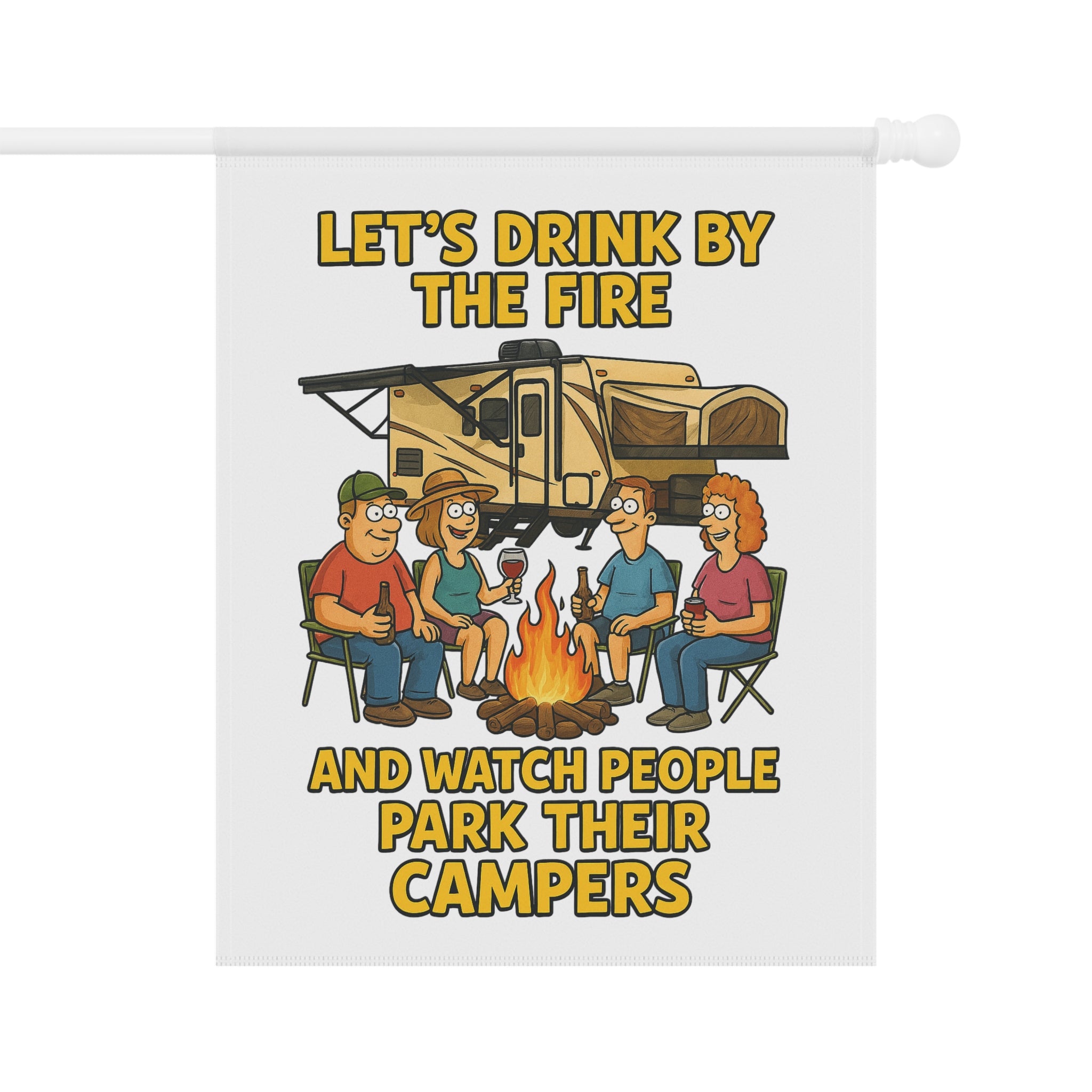 Camping Vibes Banner: Fun Outdoor Decor, RV Enthusiasts, Fire Pit Gatherings, Garden Flag, Patio Decoration