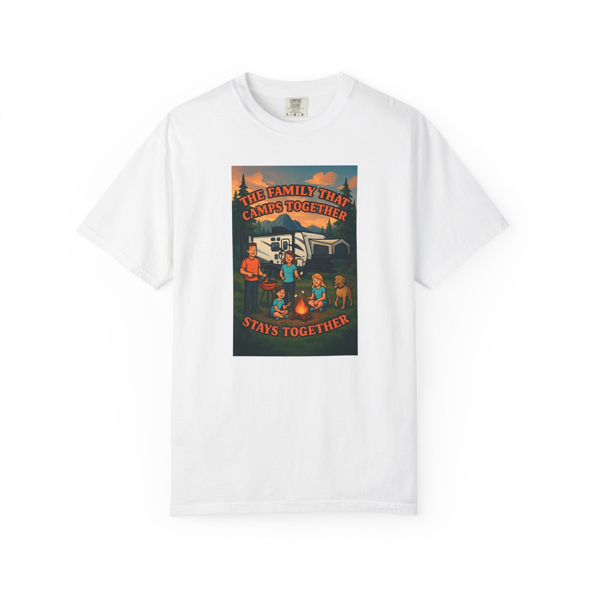 Family Camping T-shirt, Casual Outdoor Tee, Perfect for Family Gatherings, Summer Camp, Gift for Outdoor Lovers, Relaxed Fit Tee