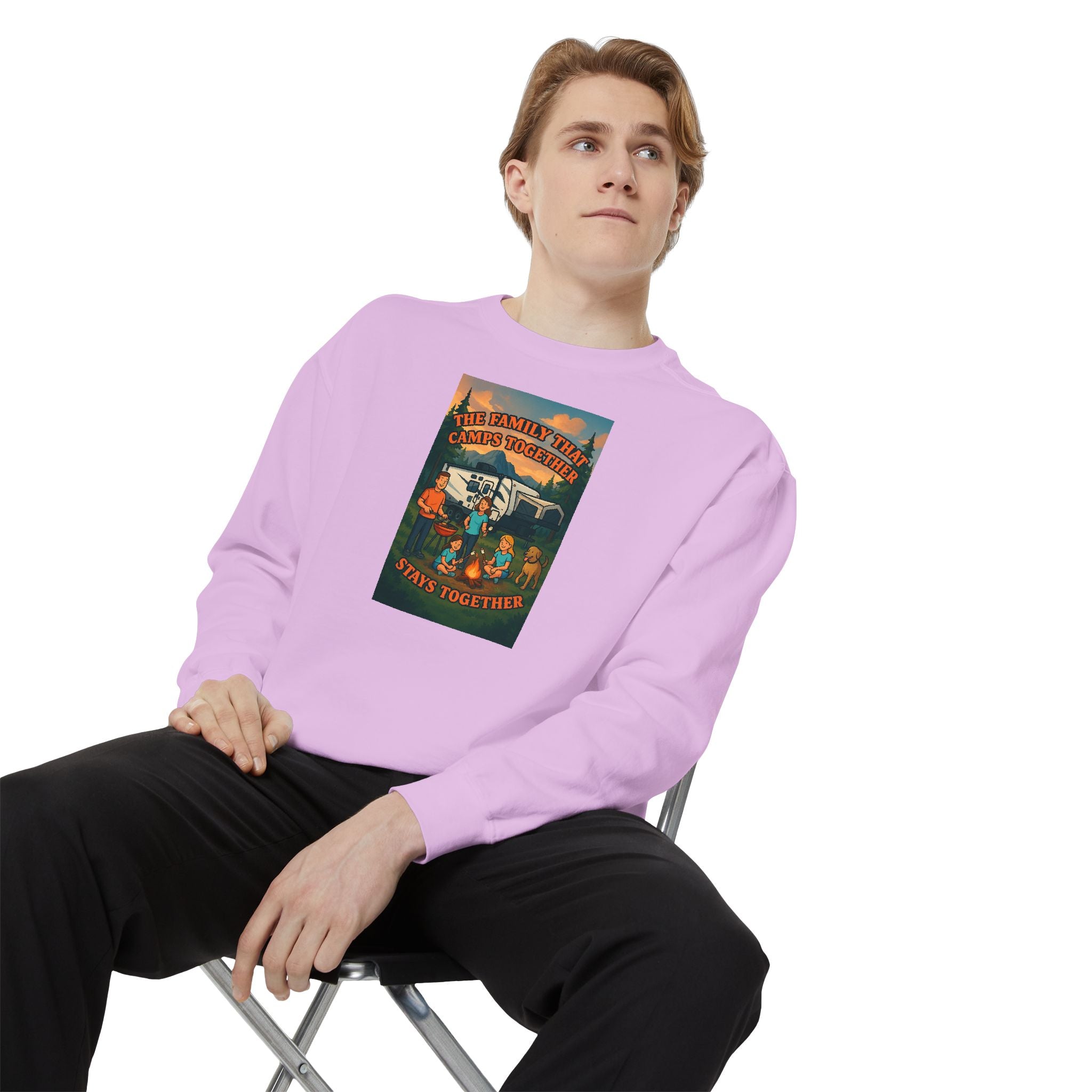 Cozy Unisex Garment-Dyed Sweatshirt with Retro Design, Perfect for Relaxing, Gift for Friends, Casual Wear, Fall Fashion, Warm Layer
