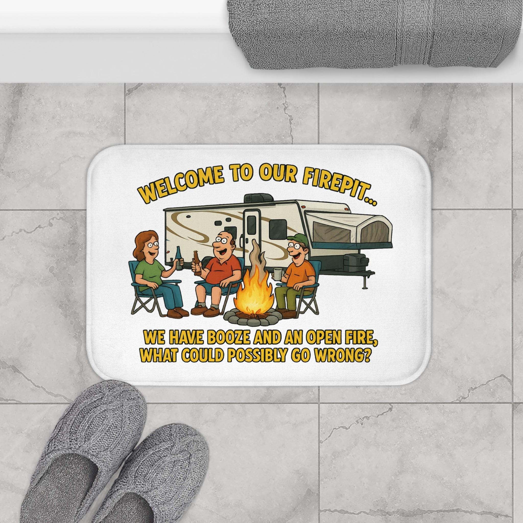 Welcome to Our Firepit Bath Mat - Funny Camping Decor, Cozy Gift for Campers, Outdoor Enthusiasts, Home Bathroom Accessory, Unique [...]