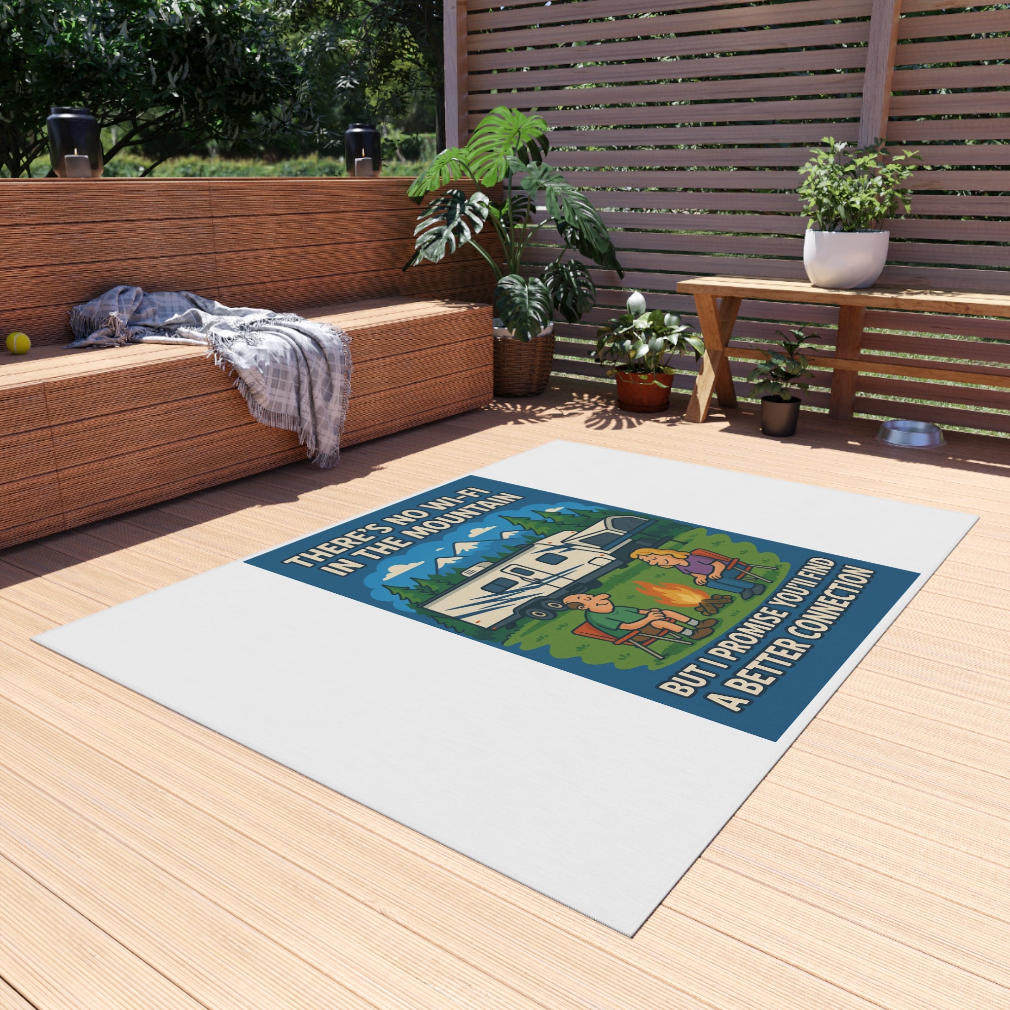 Mountain Connection Outdoor Rug - Camping Decor, Boho Rug, RV Accessories, Gift for Nature Lovers, Patio Decor