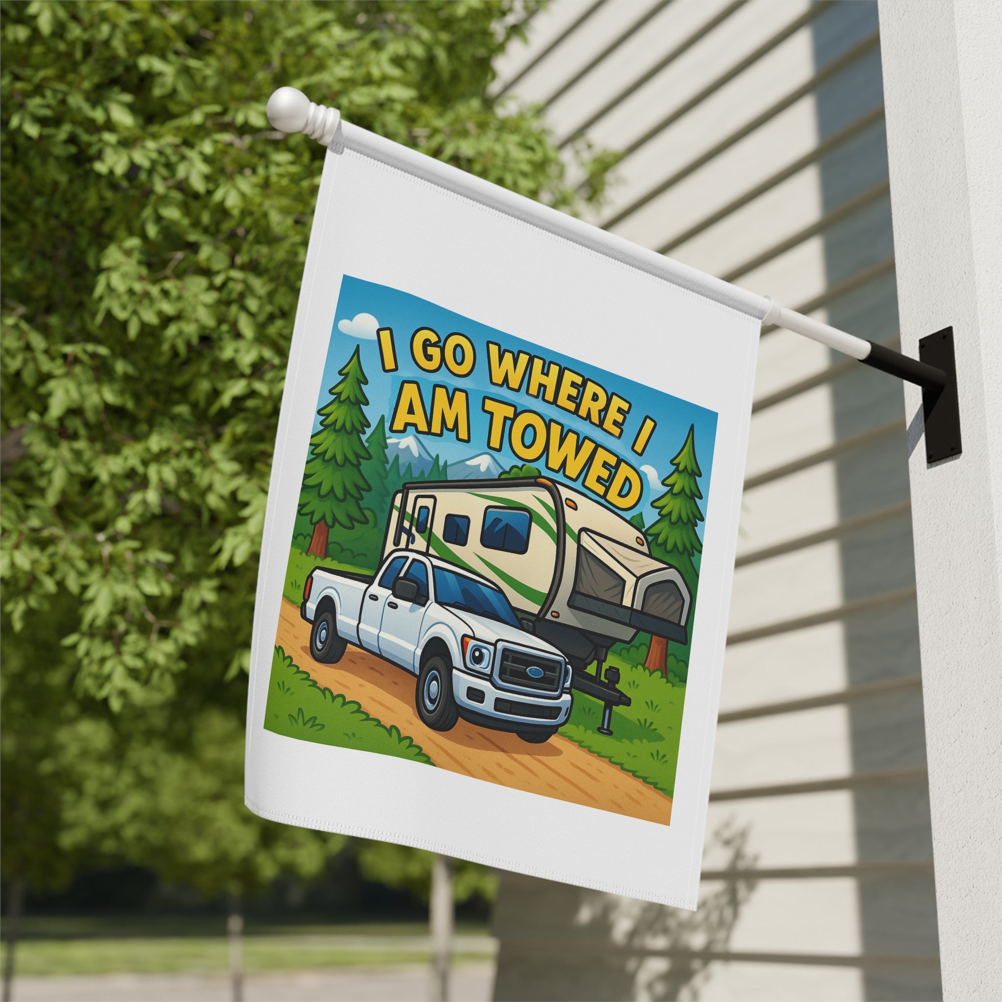 Travel Trailer Banner, RV Garden Decor, Camping Flag, Adventure Home Sign, Outdoor Decoration, Motorhome Gift