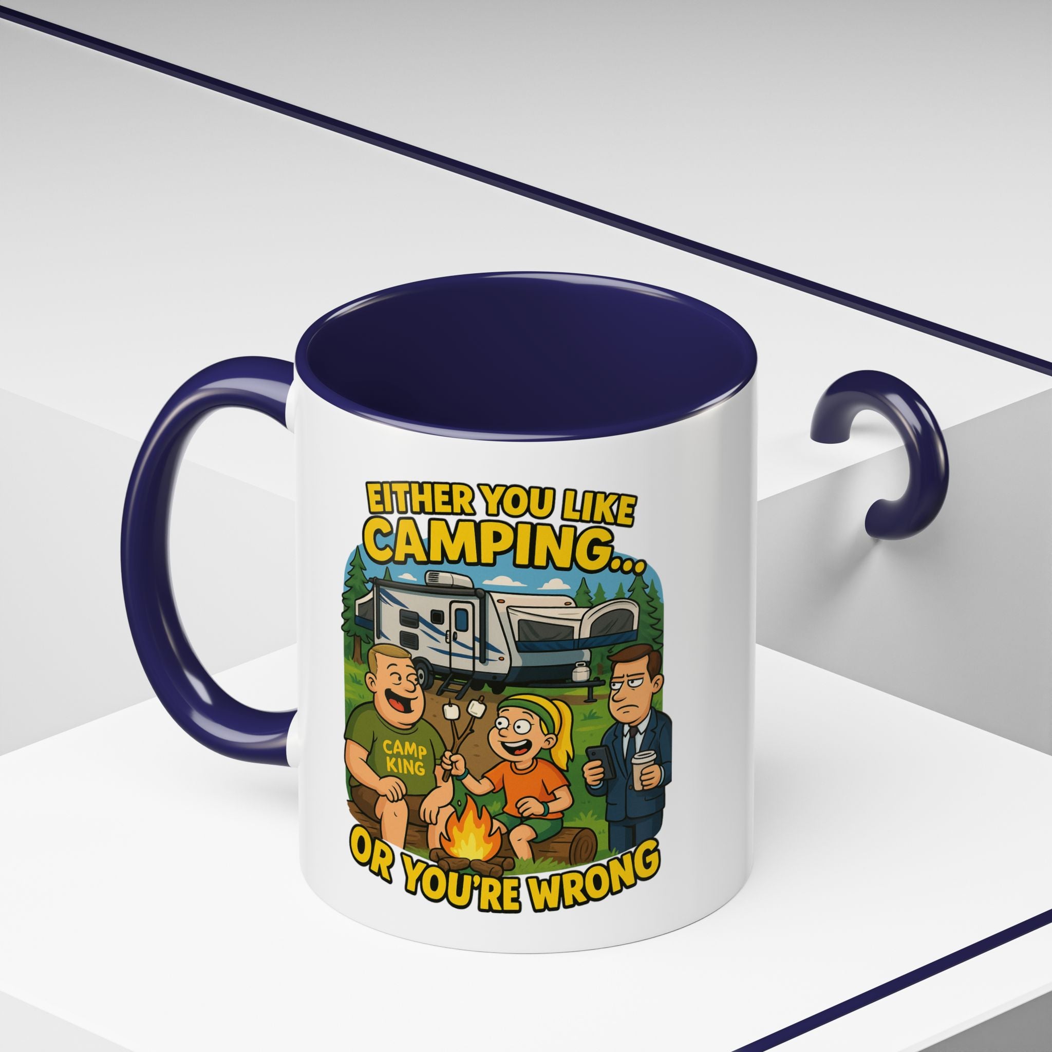 Camping Lovers Accent Coffee Mug - 11 or 15oz - Humorous Gift for Outdoor Enthusiasts