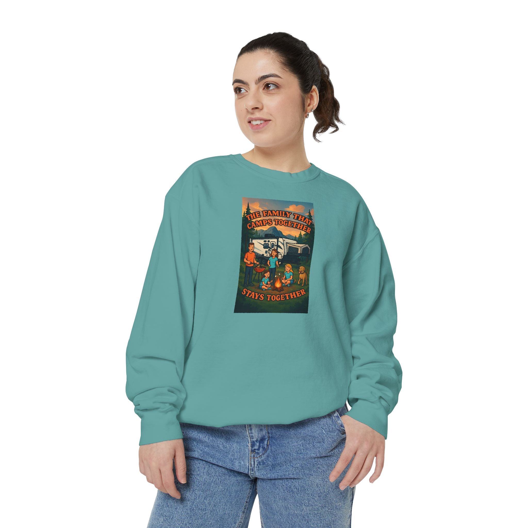 Cozy Unisex Garment-Dyed Sweatshirt with Retro Design, Perfect for Relaxing, Gift for Friends, Casual Wear, Fall Fashion, Warm Layer