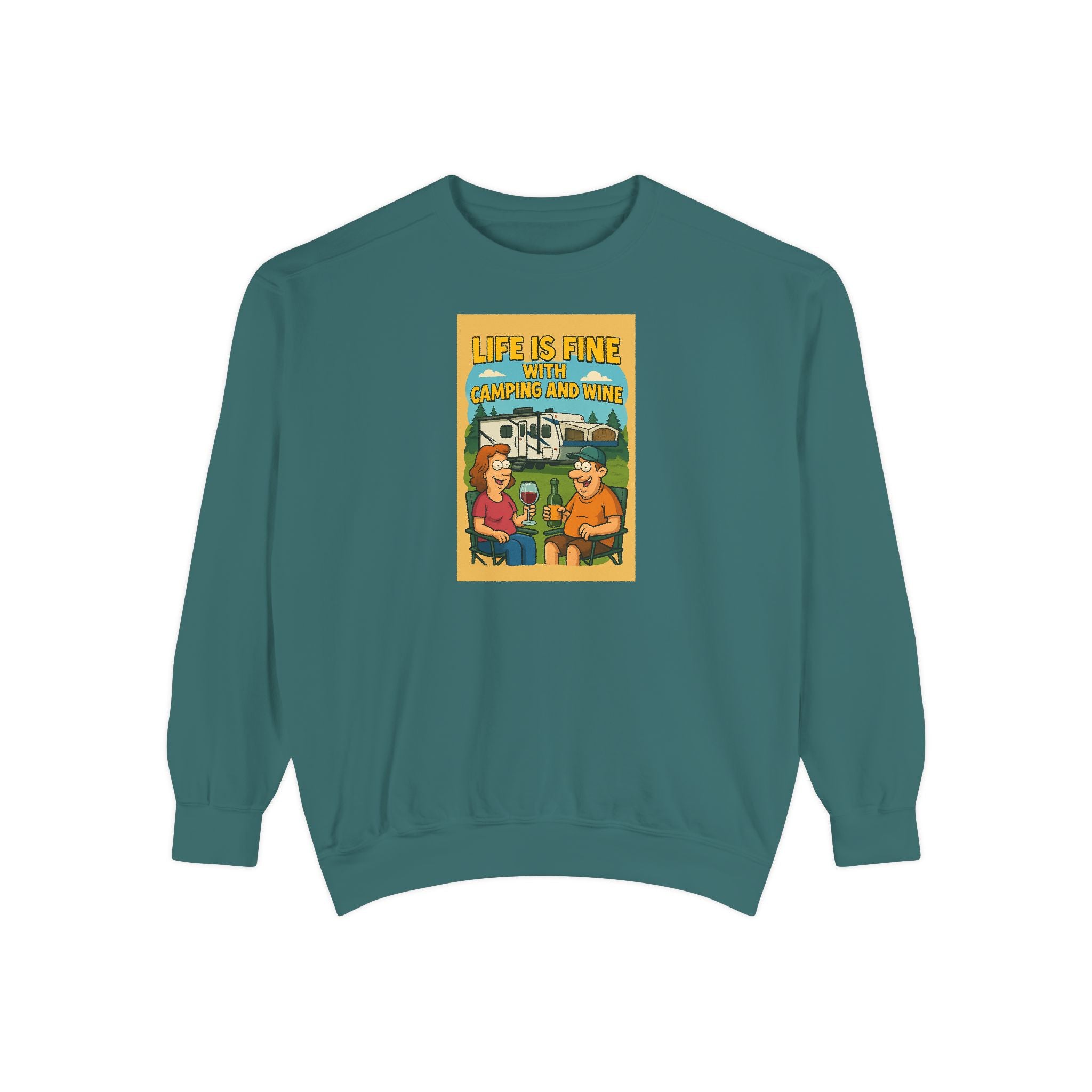 Vintage-Inspired Unisex Sweatshirt - "Life is Fine" Design, Cozy Gift, Casual Wear, Stylish Layering, Unisex Apparel