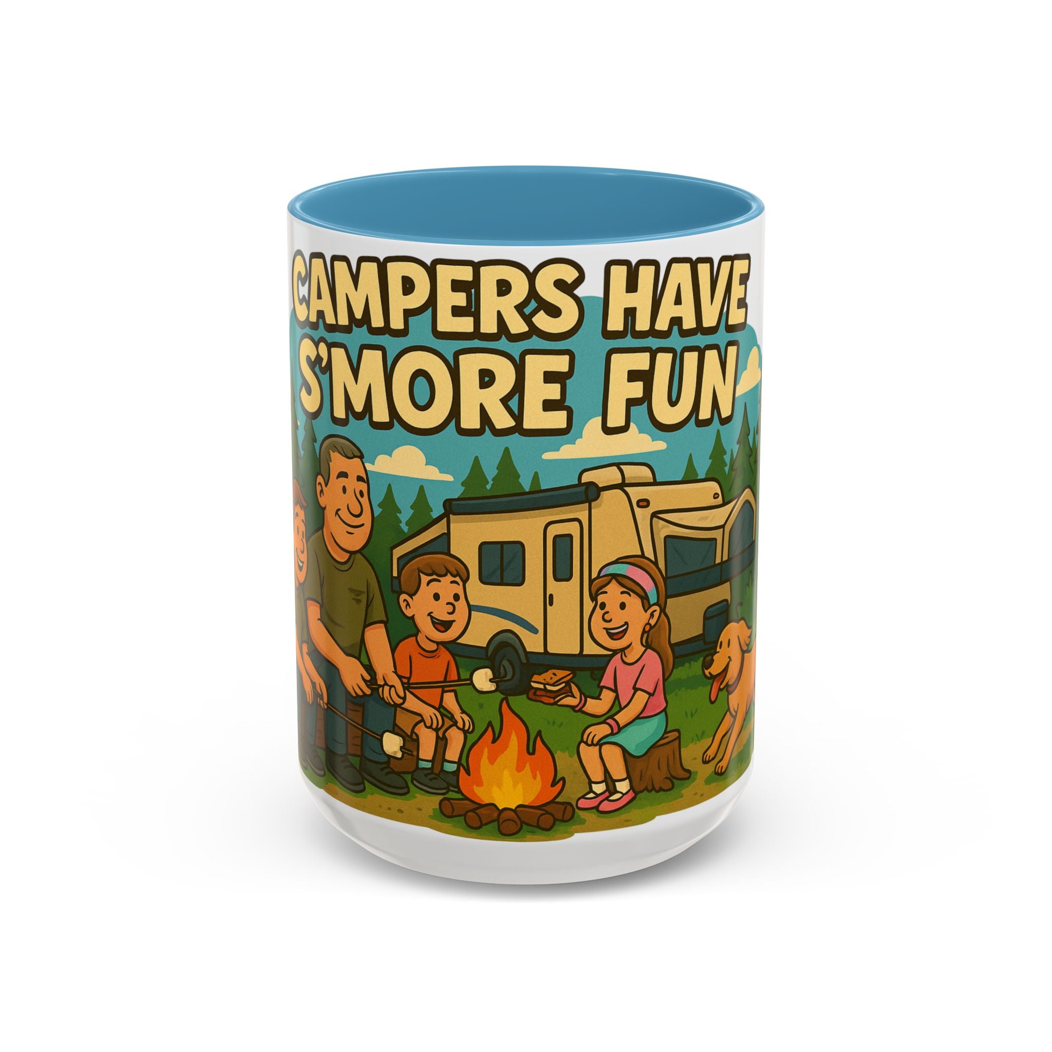 Campfire Adventure Mug - 'Campers Have S'more Fun', Outdoor Coffee Cup for Camping Lovers, Gifts for Nature Enthusiasts, S'mores Jokes
