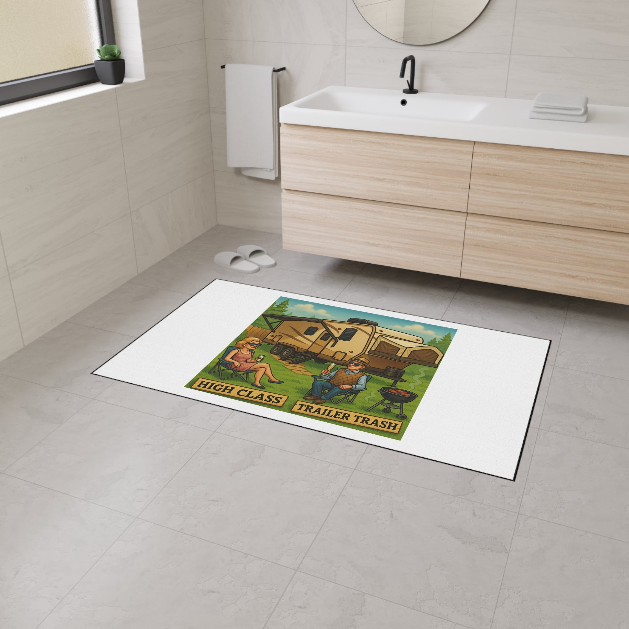 Funny High Class Trailer Trash Floor Mat