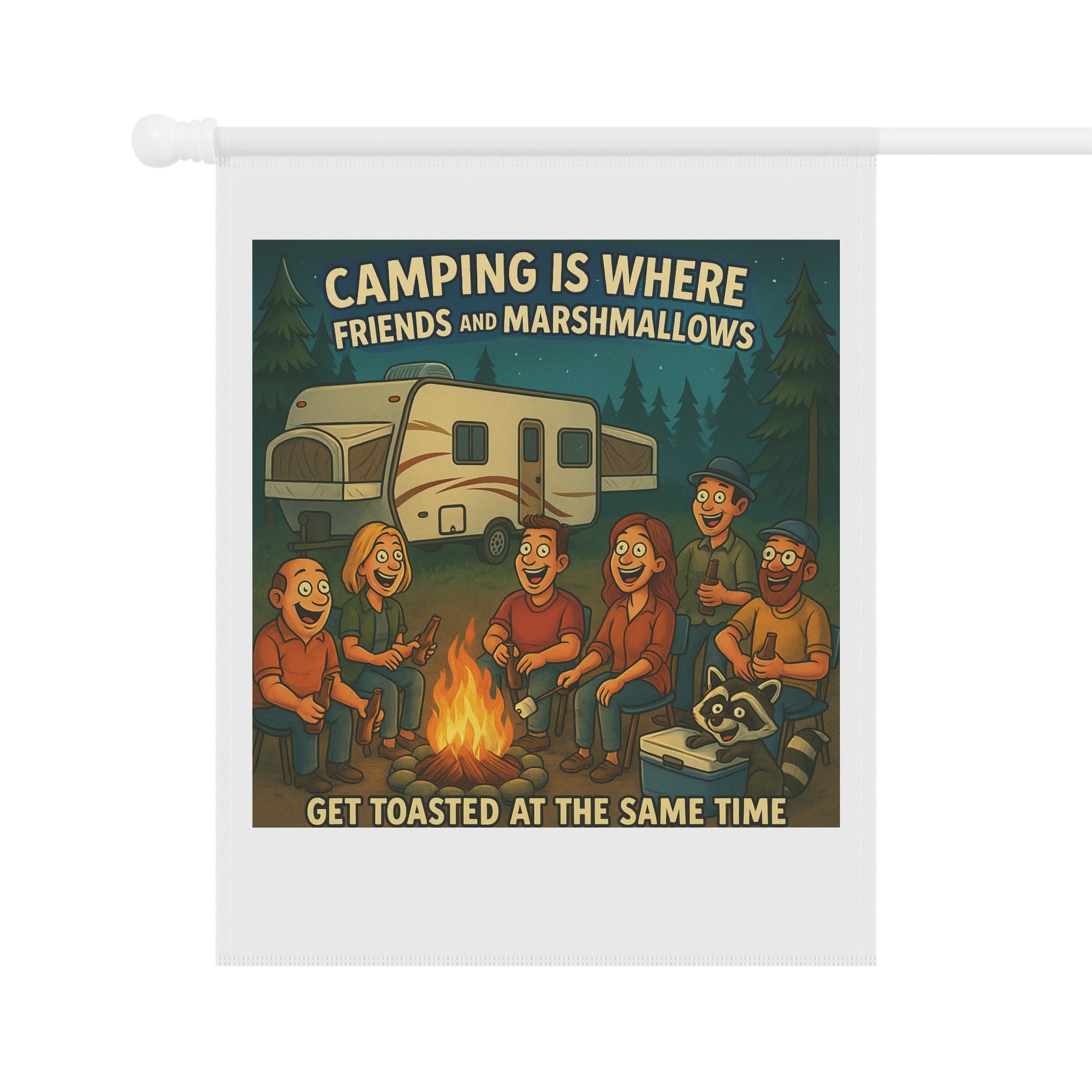 Camping Vibes Garden Banner, Outdoor Decor, RV Camping Flag, Boho Garden Flag, Fun Camper Decor