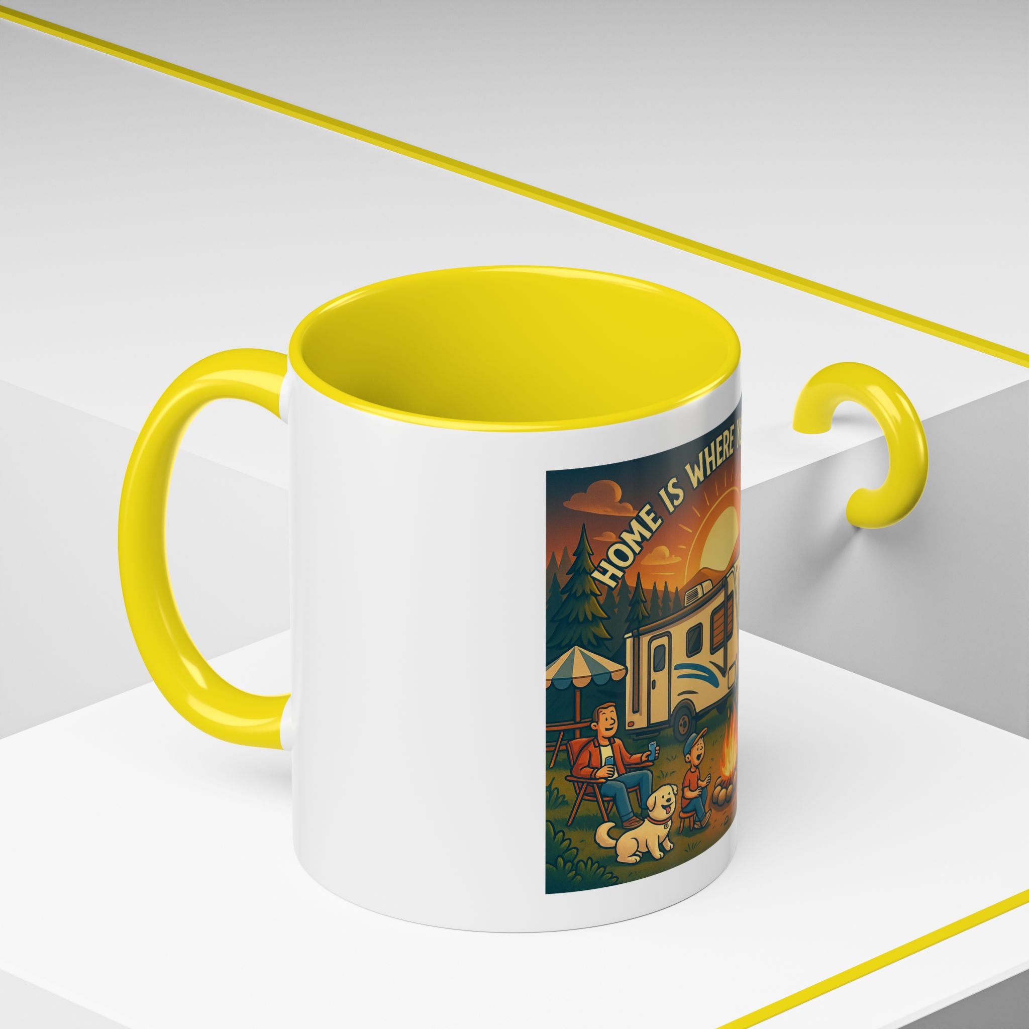 Camping Coffee Mug, Home is Where You Park It, RV Life Mug, Adventure Gift, Outdoor Enthusiast Drinkware