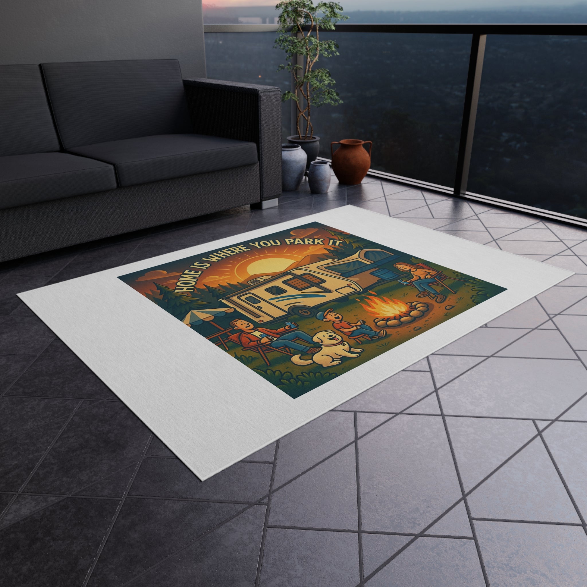 Cozy Outdoor Rug - Perfect for Camping, RVing, Patios, Home Decor, Bohemian Style
