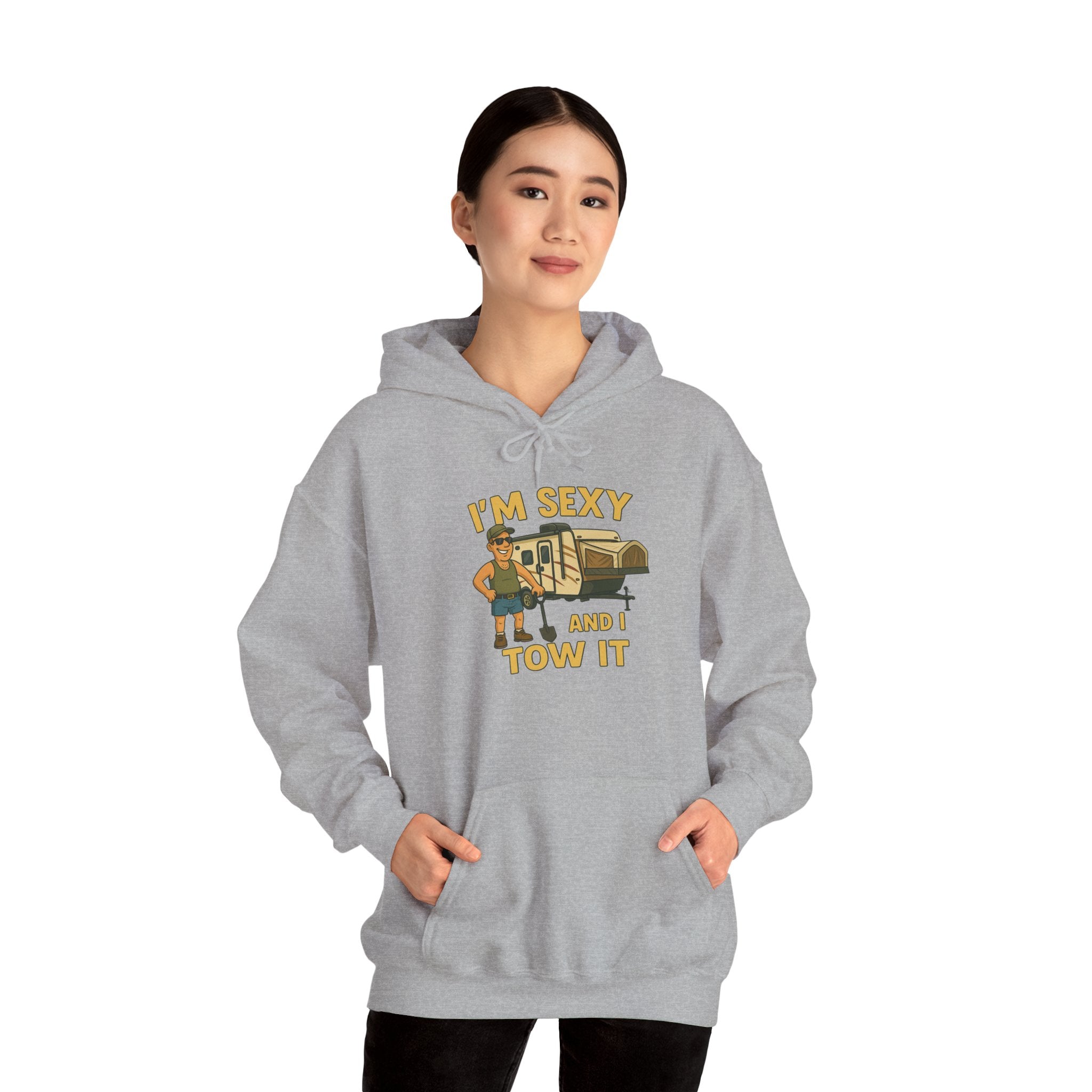 Funny Tow Truck Hoodie, Unisex Heavy Blend Sweatshirt, Gifts for Towing Enthusiasts, Quirky Casual Wear, Humor Apparel, Birthday Gift