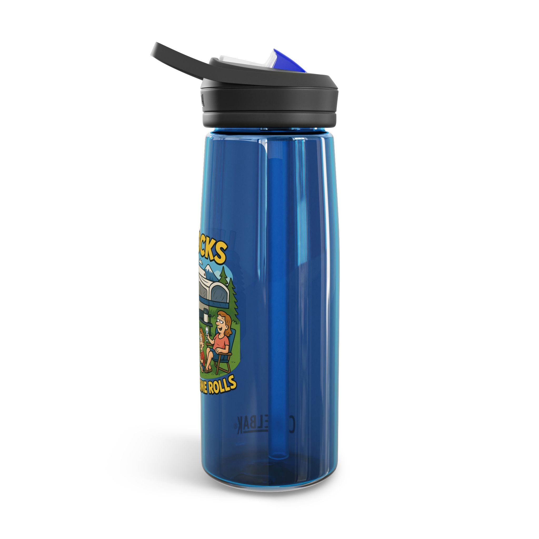 Camping Water Bottle with Life Rocks Design, Adventure Hydration, RV Lover Gift, Outdoorsy Water Bottle, Eco-Friendly Travel Gear